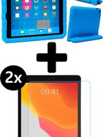 BTH BTH iPad 10.2 2019 Kinderhoes - Met 2x Screenprotector - Blauw