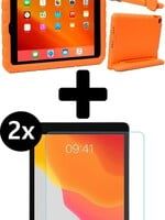 BTH BTH iPad 10.2 2019 Kinderhoes - Met 2x Screenprotector - Oranje