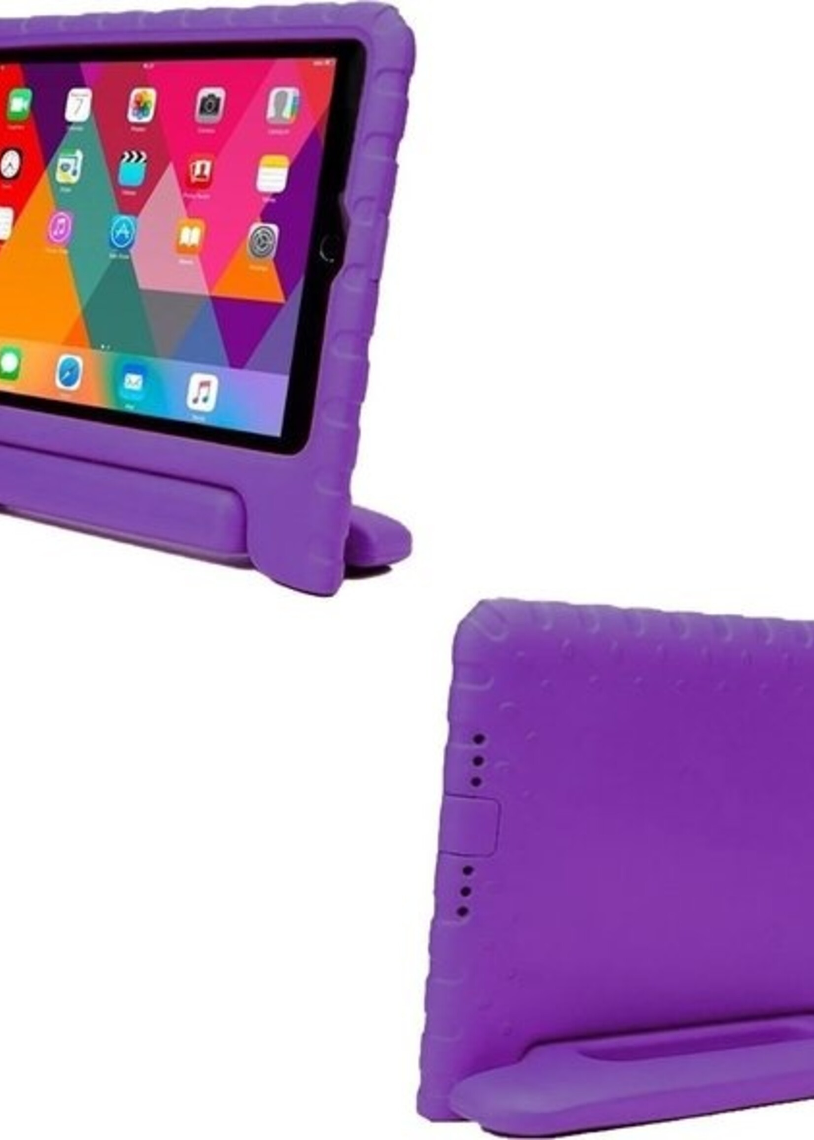 BTH Kinderhoes Geschikt voor iPad 10.2 2019 Hoes Kinder Hoesje Kids Case Cover Kidsproof Met 2x Screenprotector - Hoesje Geschikt voor iPad 7 Hoesje Kinder Hoes - Paars