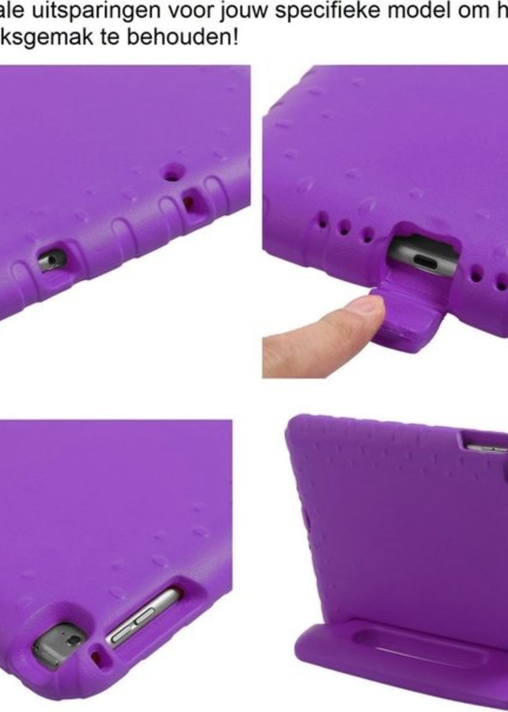 BTH Kinderhoes Geschikt voor iPad 10.2 2019 Hoes Kinder Hoesje Kids Case Cover Kidsproof Met 2x Screenprotector - Hoesje Geschikt voor iPad 7 Hoesje Kinder Hoes - Paars