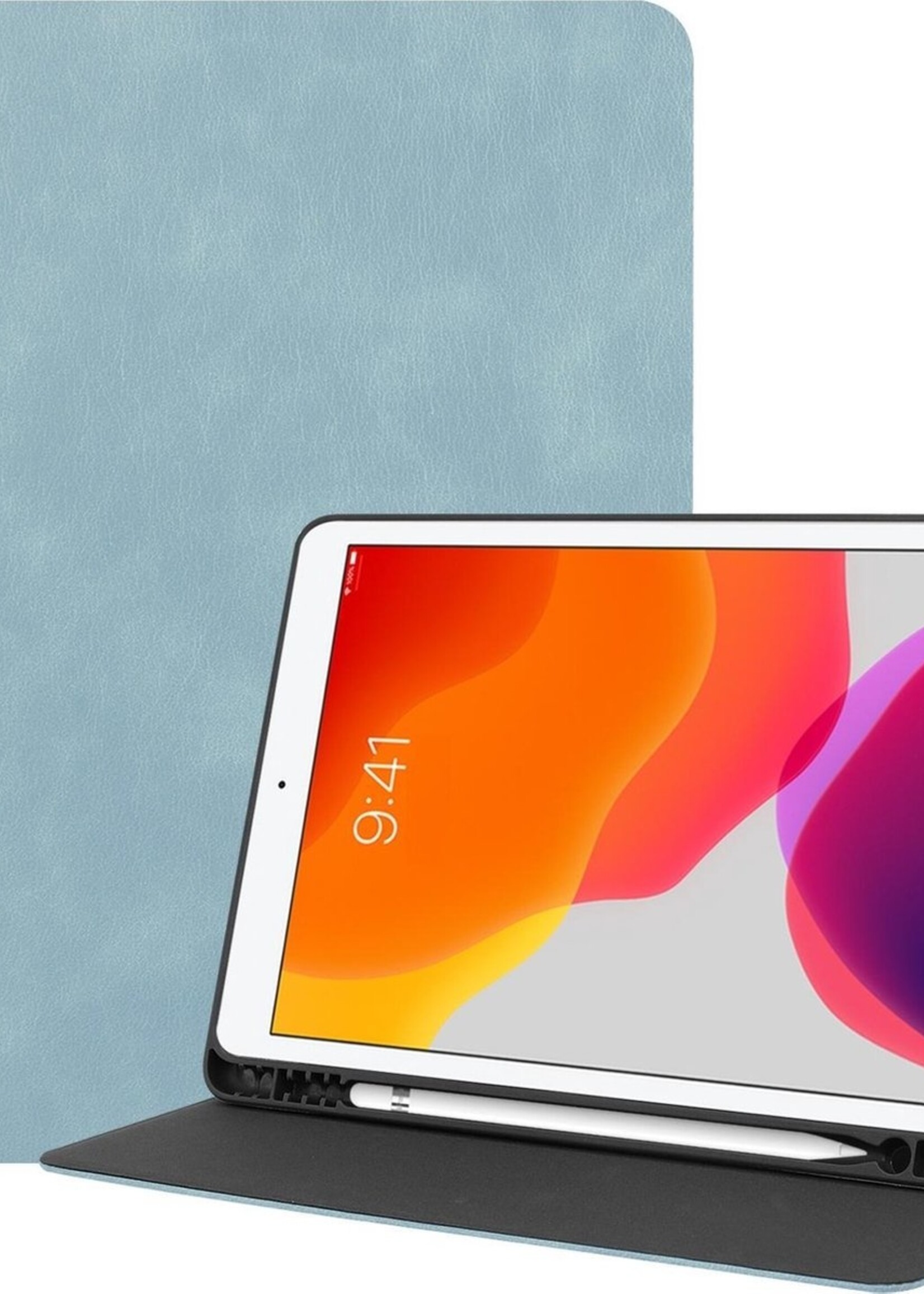 BTH Hoes Geschikt voor iPad 10.2 2019 Hoes Luxe Book Case Met Uitsparing Geschikt voor Apple Pencil - Hoesje Geschikt voor iPad 7 Hoesje Cover Case - Blauw