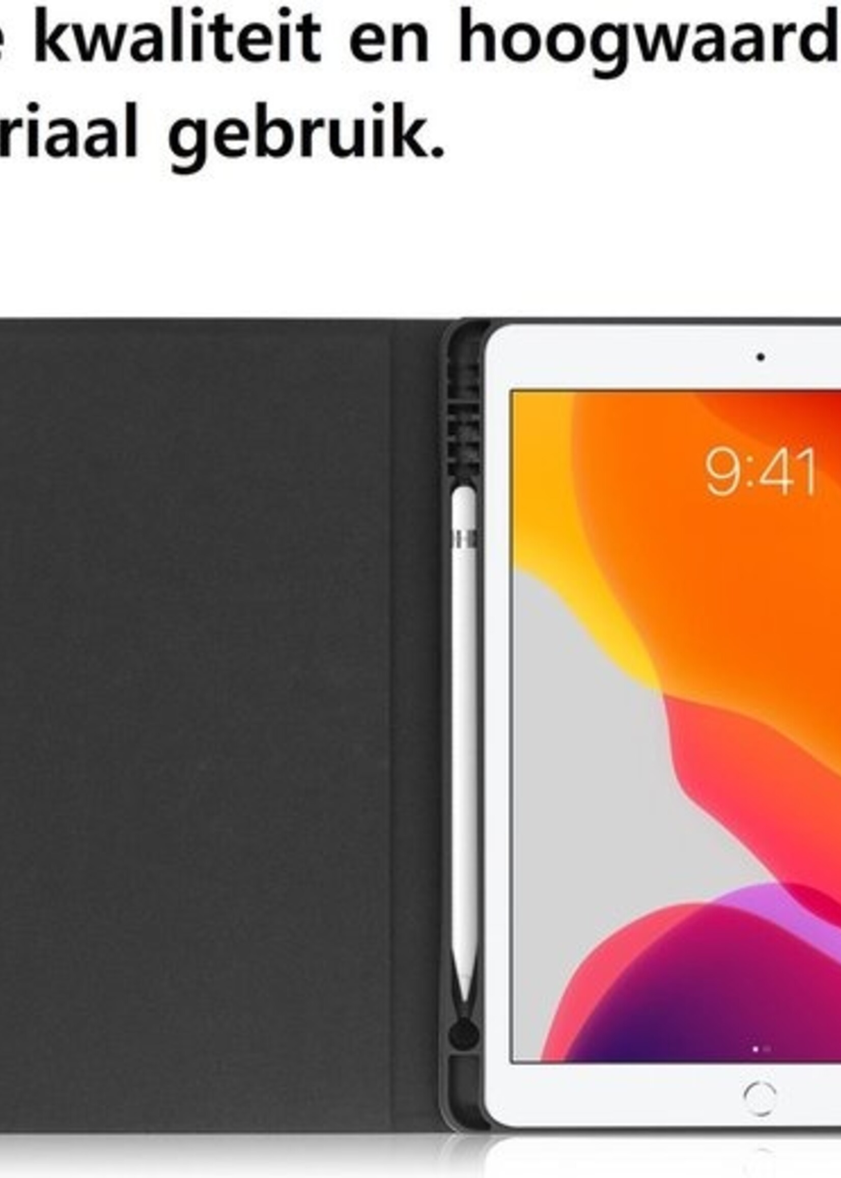 BTH Hoes Geschikt voor iPad 10.2 2019 Hoes Luxe Book Case Met Uitsparing Geschikt voor Apple Pencil - Hoesje Geschikt voor iPad 7 Hoesje Cover Case - Zwart
