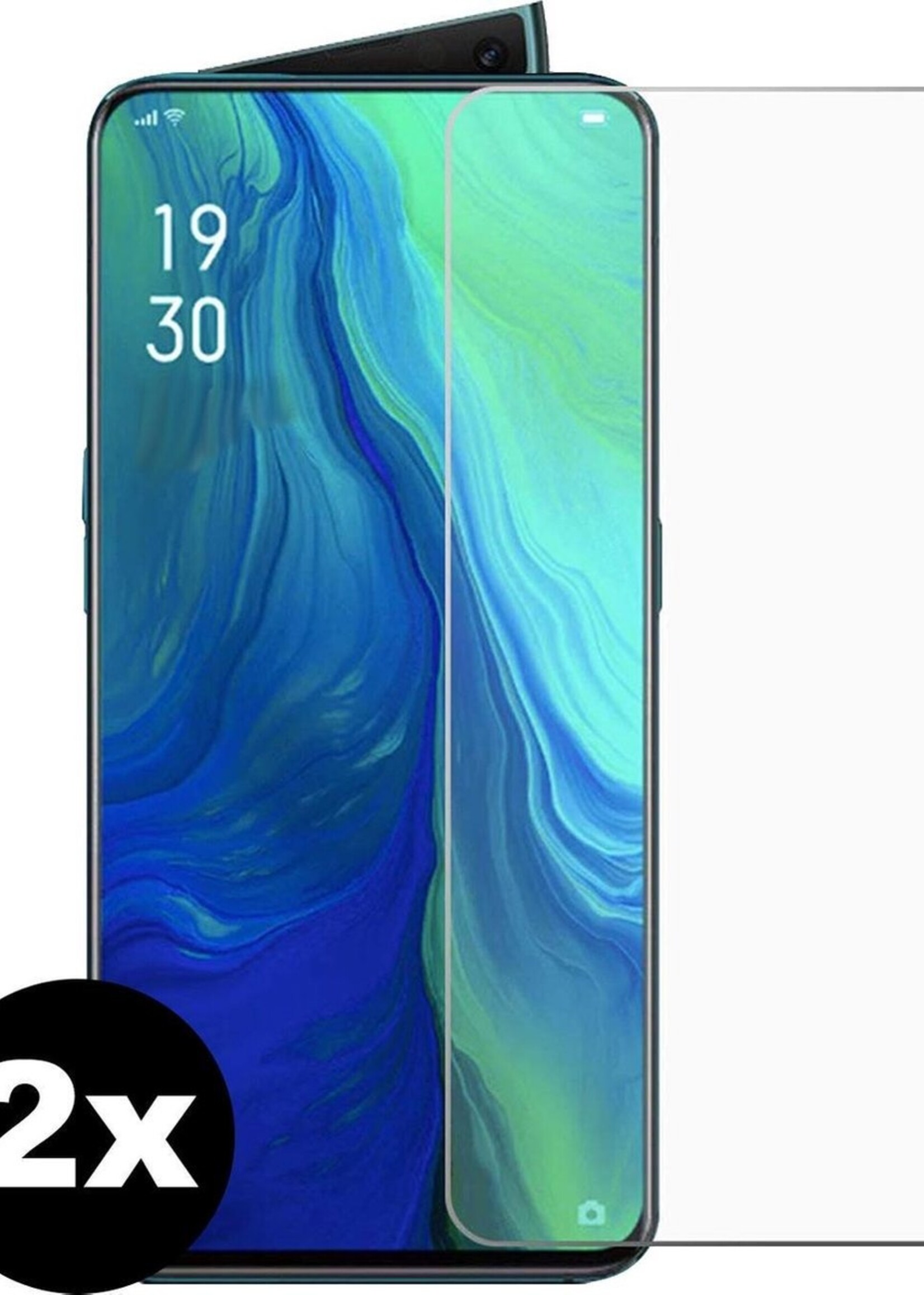BTH Screenprotector Geschikt voor OPPO Reno 2 Screenprotector Glas Gehard Tempered Glass - Screenprotector Geschikt voor OPPO Reno 2 Screen Protector Screen Cover - 2 PACK