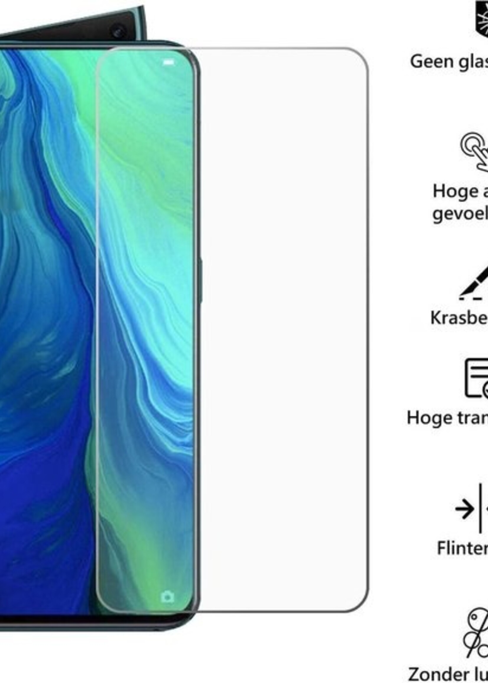 BTH Screenprotector Geschikt voor OPPO Reno 2 Screenprotector Glas Gehard Tempered Glass - Screenprotector Geschikt voor OPPO Reno 2 Screen Protector Screen Cover - 2 PACK