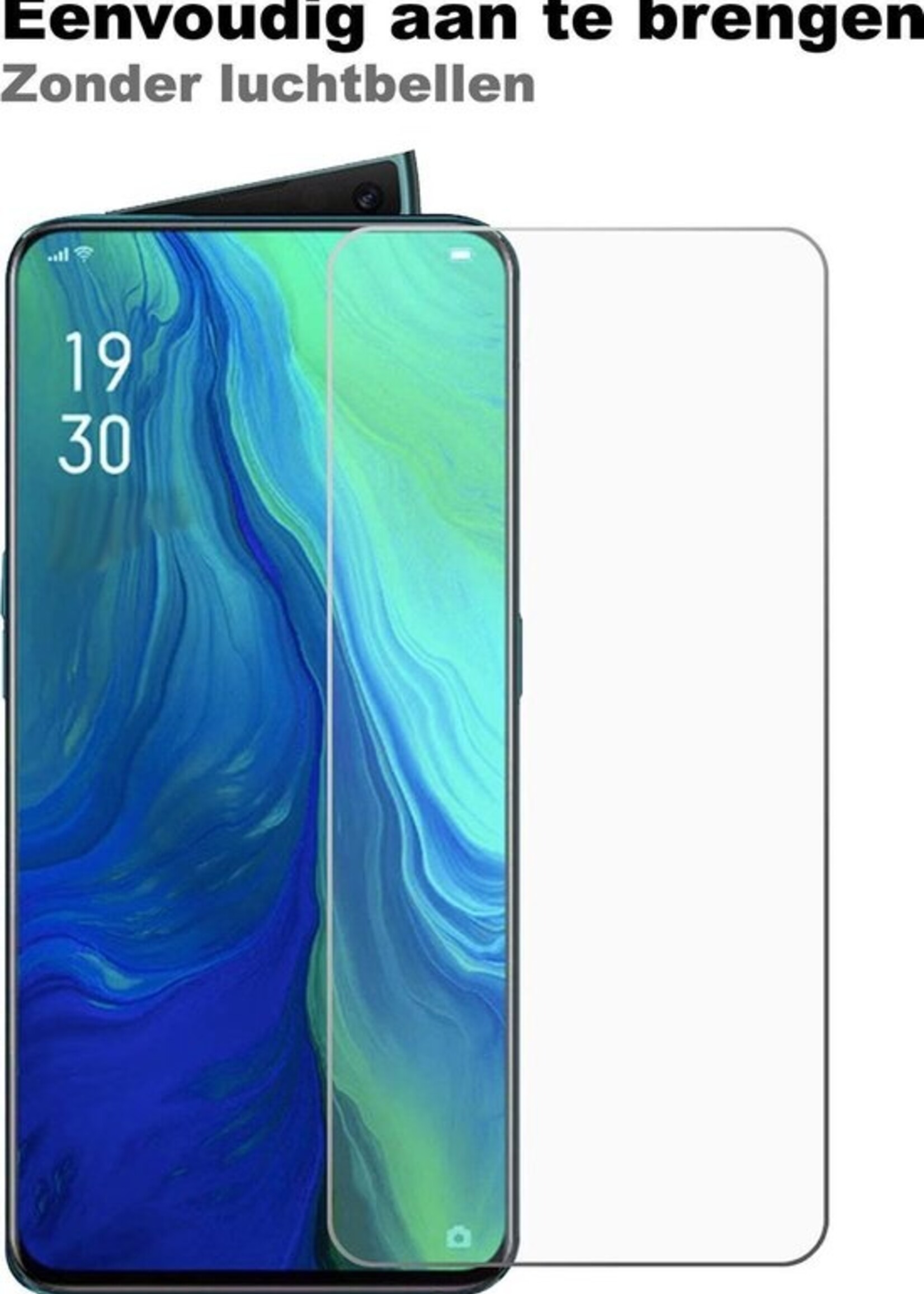 BTH Screenprotector Geschikt voor OPPO Reno 2 Screenprotector Glas Gehard Tempered Glass - Screenprotector Geschikt voor OPPO Reno 2 Screen Protector Screen Cover - 2 PACK