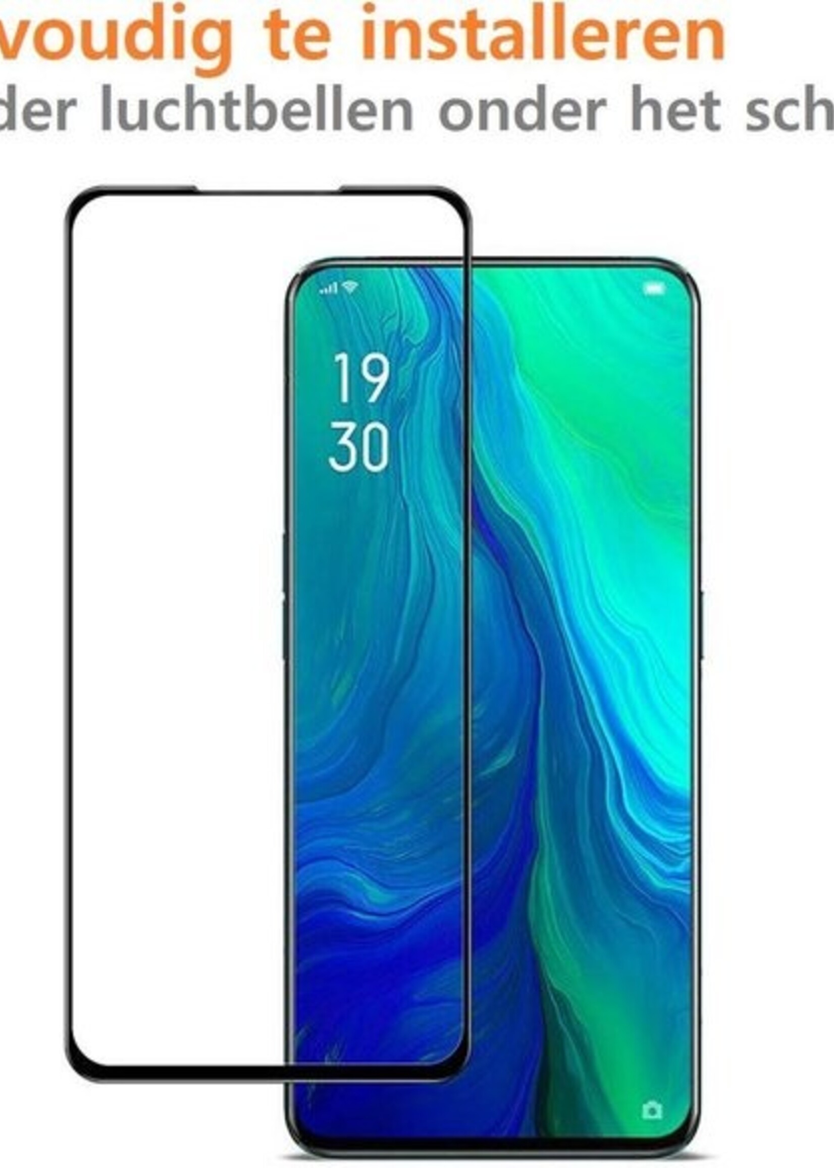BTH Screenprotector Geschikt voor OPPO Reno 2 Screenprotector Glas Gehard Tempered Glass Full Cover - Screenprotector Geschikt voor OPPO Reno 2 Screen Protector Screen Cover