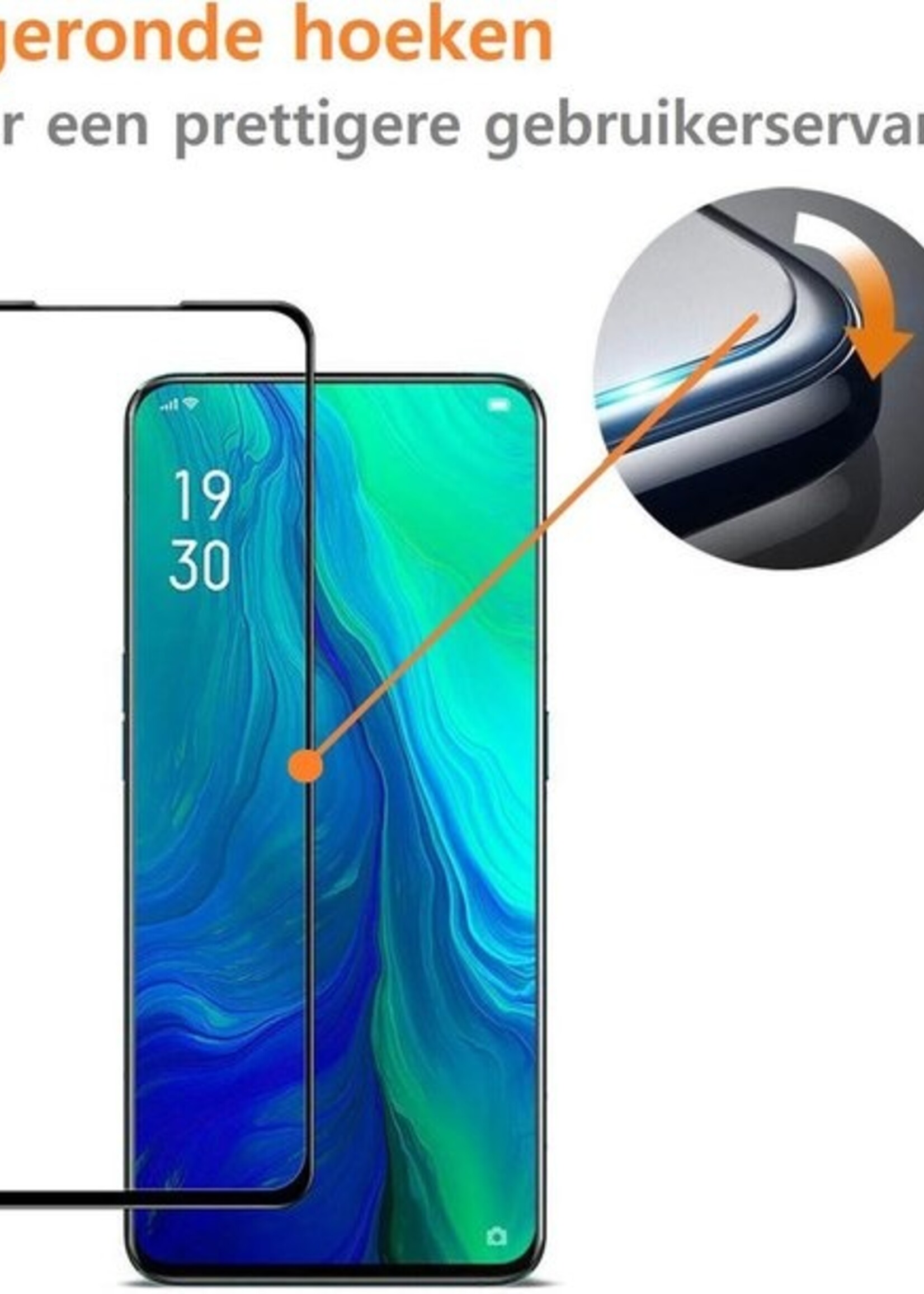 BTH Screenprotector Geschikt voor OPPO Reno 2 Screenprotector Glas Gehard Tempered Glass Full Cover - Screenprotector Geschikt voor OPPO Reno 2 Screen Protector Screen Cover - 2 PACK