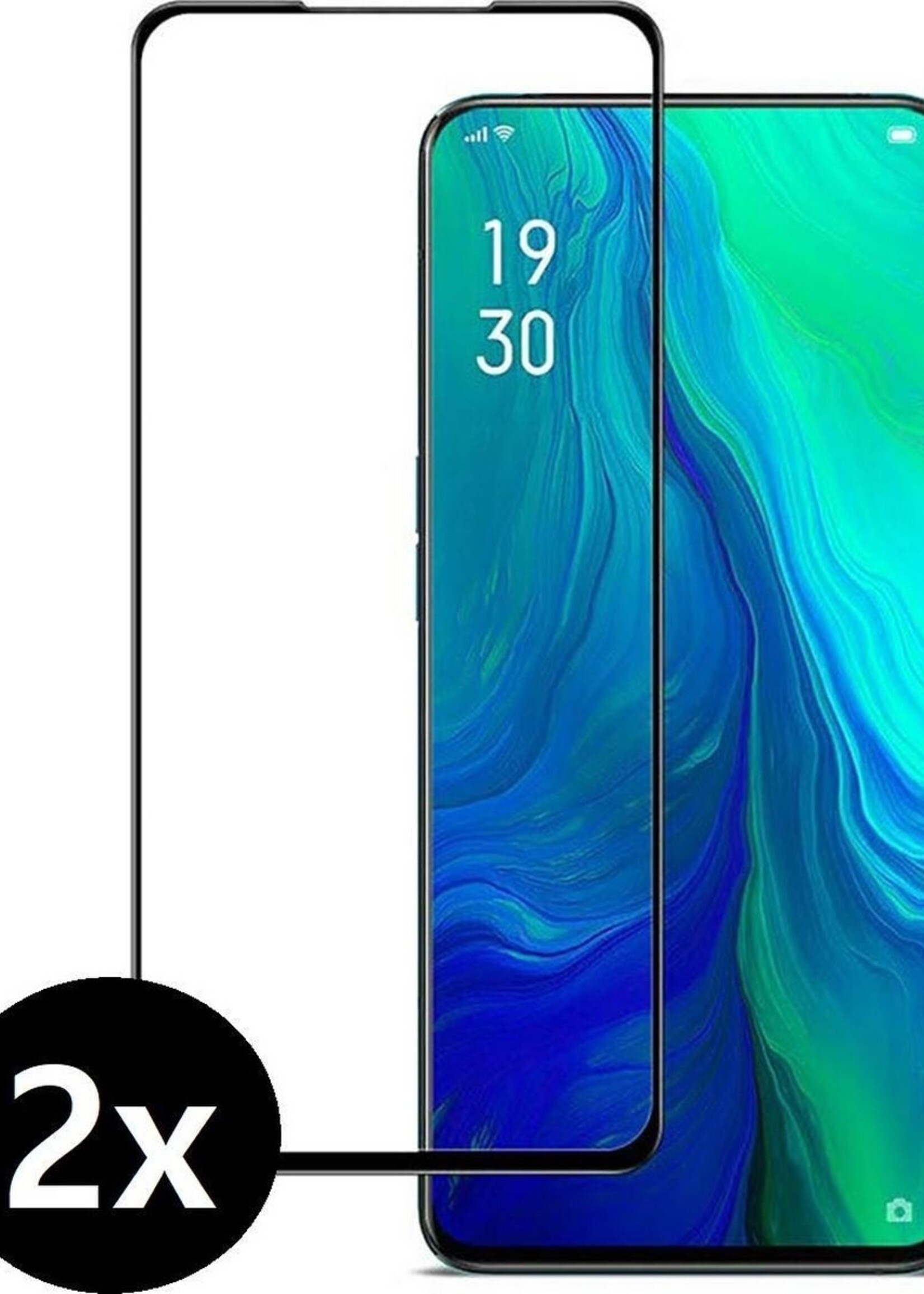 BTH Screenprotector Geschikt voor OPPO Reno 2Z Screenprotector Glas Gehard Tempered Glass Full Cover - Screenprotector Geschikt voor OPPO Reno 2Z Screen Protector Screen Cover - 2 PACK