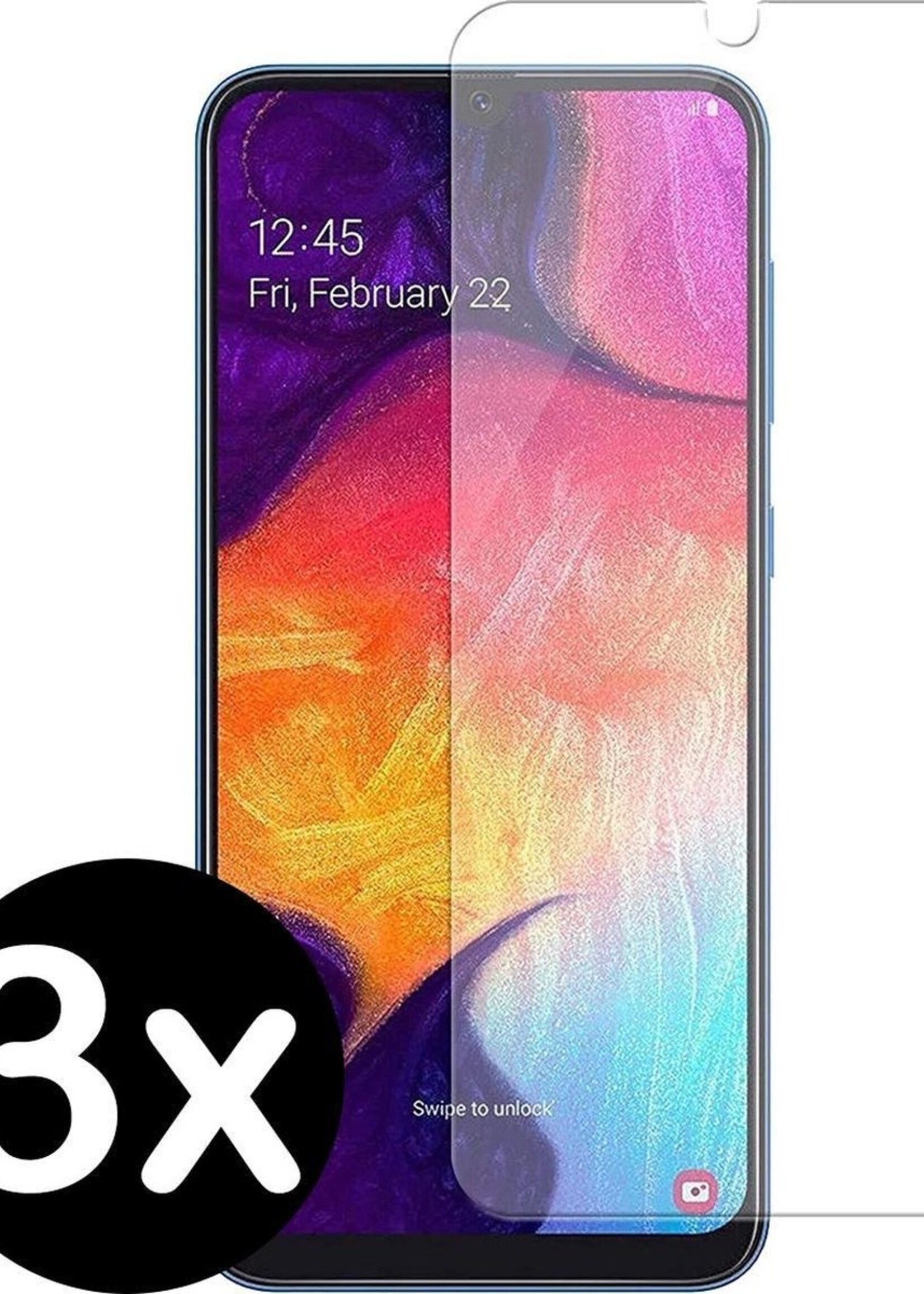 BTH Screenprotector Geschikt voor Samsung A70 Screenprotector Glas Gehard Tempered Glass - Screenprotector Geschikt voor Samsung Galaxy A70 Screen Protector Screen Cover - 3 PACK