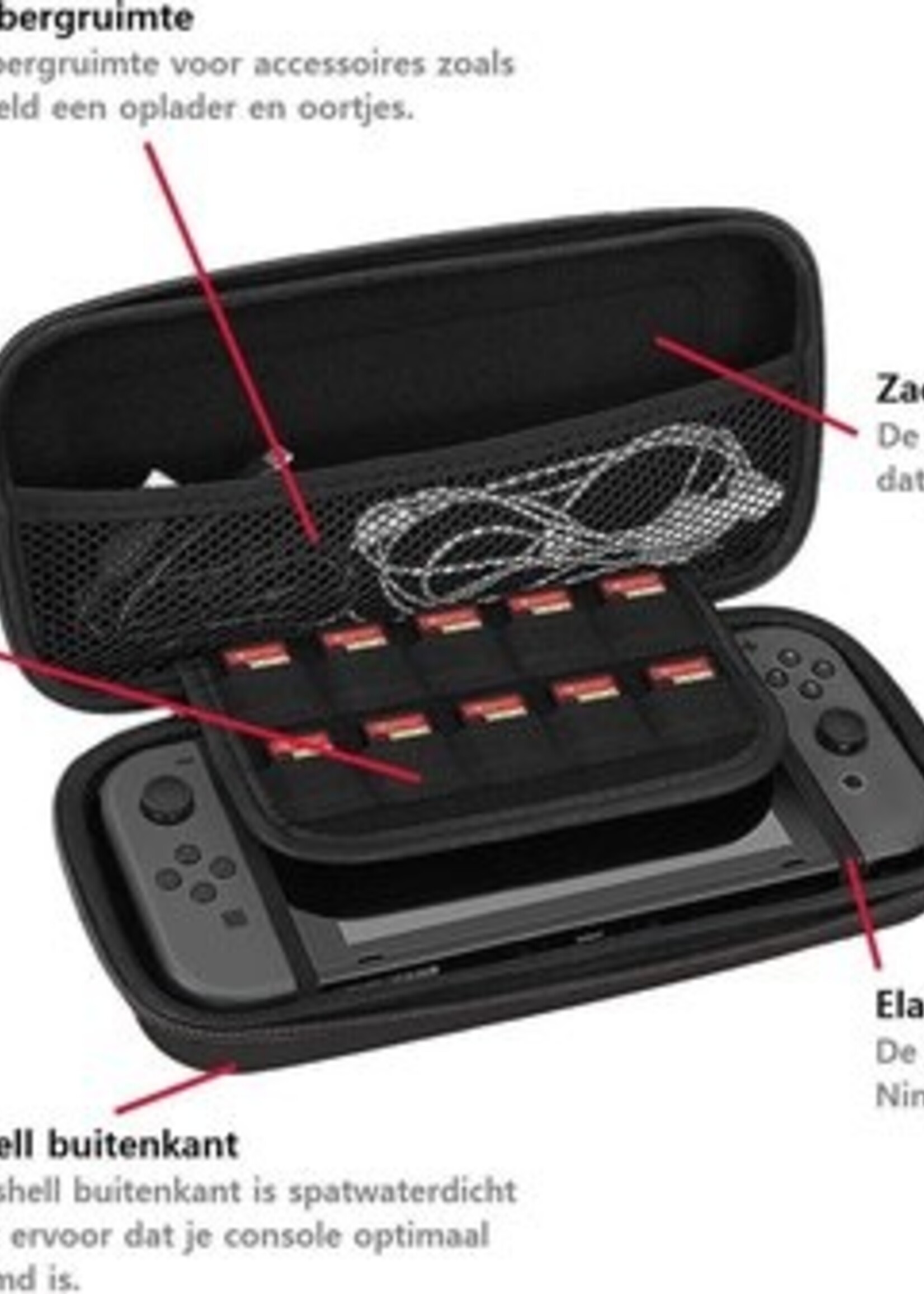 BTH Hoes Geschikt voor Nintendo Switch Lite Case Hard Cover Bescherm Hoesje Koord - Case Geschikt voor Nintendo Switch Lite Hoes - Wit