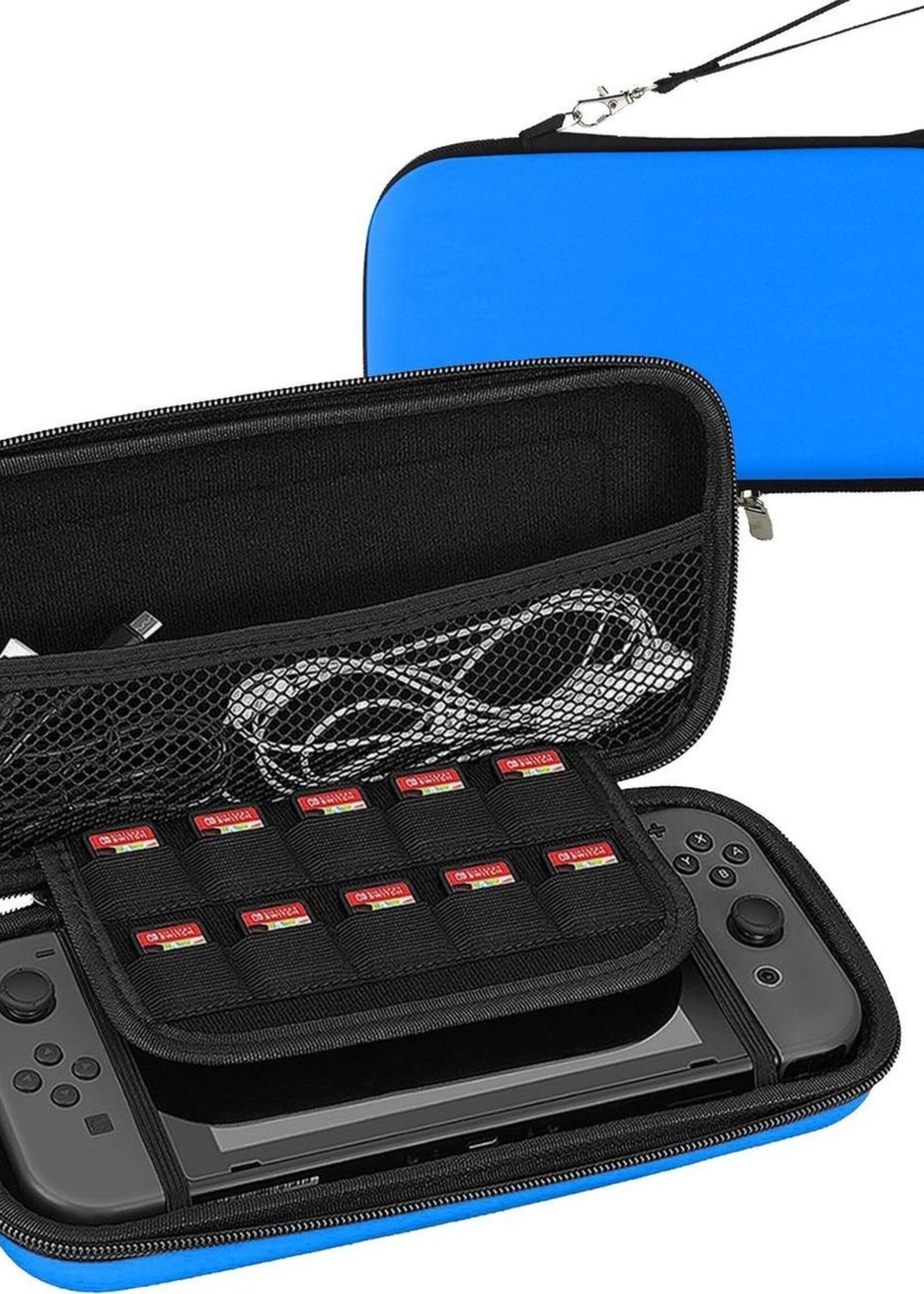 BTH Hoes Geschikt voor Nintendo Switch Lite Case Hard Cover Bescherm Hoesje Koord - Case Geschikt voor Nintendo Switch Lite Hoes - Blauw