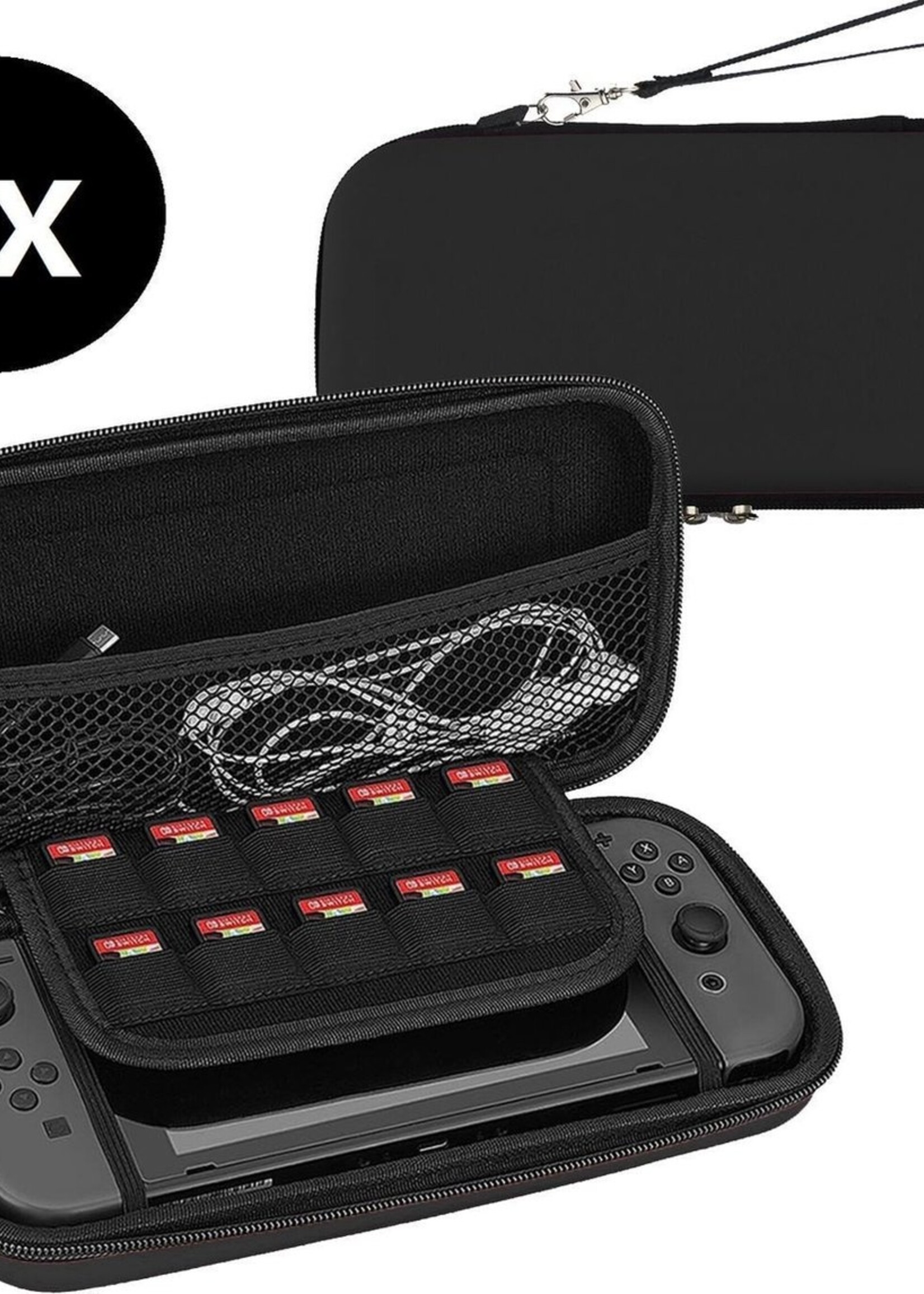 BTH Hoes Geschikt voor Nintendo Switch Lite Case Hard Cover Bescherm Hoesje Koord - Case Geschikt voor Nintendo Switch Lite Hoes - Zwart - 2 PACK