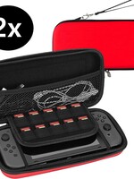 BTH BTH Bescherm Hoes Geschikt voor Nintendo Switch Lite Hoesje Case Hard Cover - Rood - 2 PACK