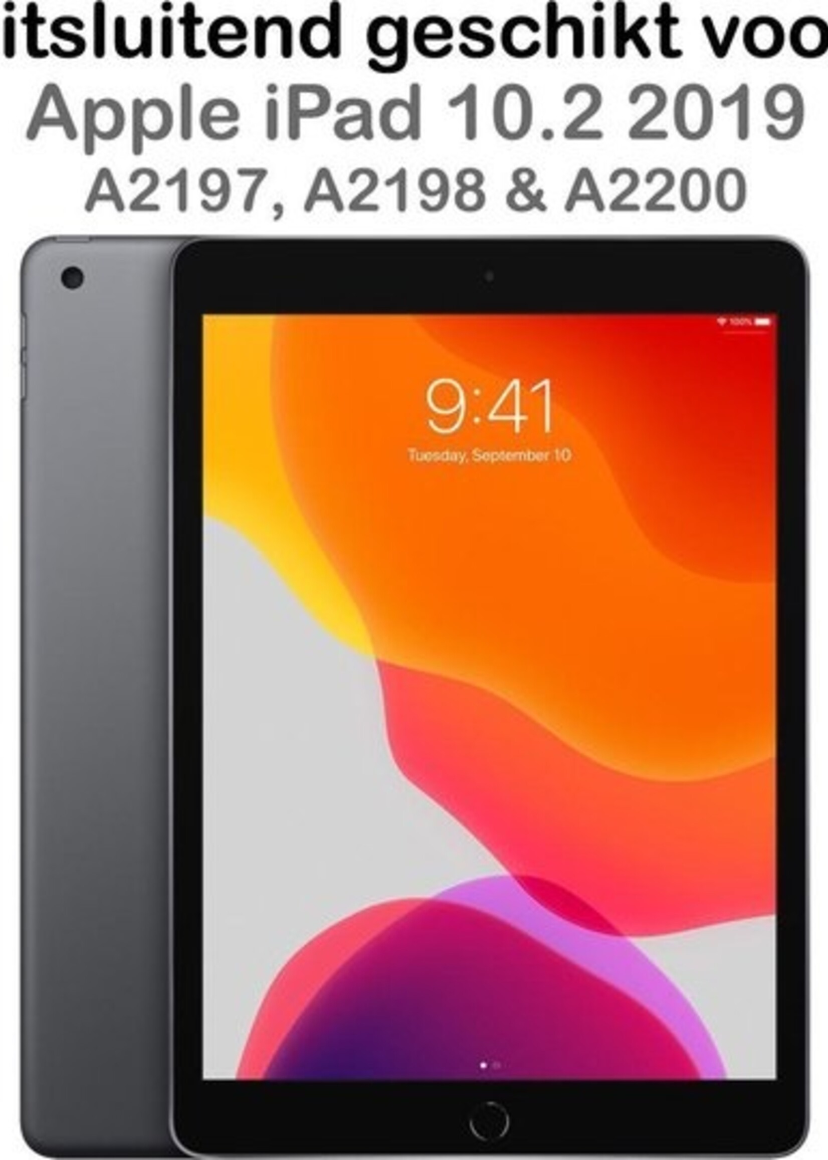 BTH Hoes Geschikt voor iPad 10.2 2019 Hoes Toetsenbord Hoesje Keyboard Case Cover - Hoesje Geschikt voor iPad 7 Hoes Toetsenbord Case - Blauw