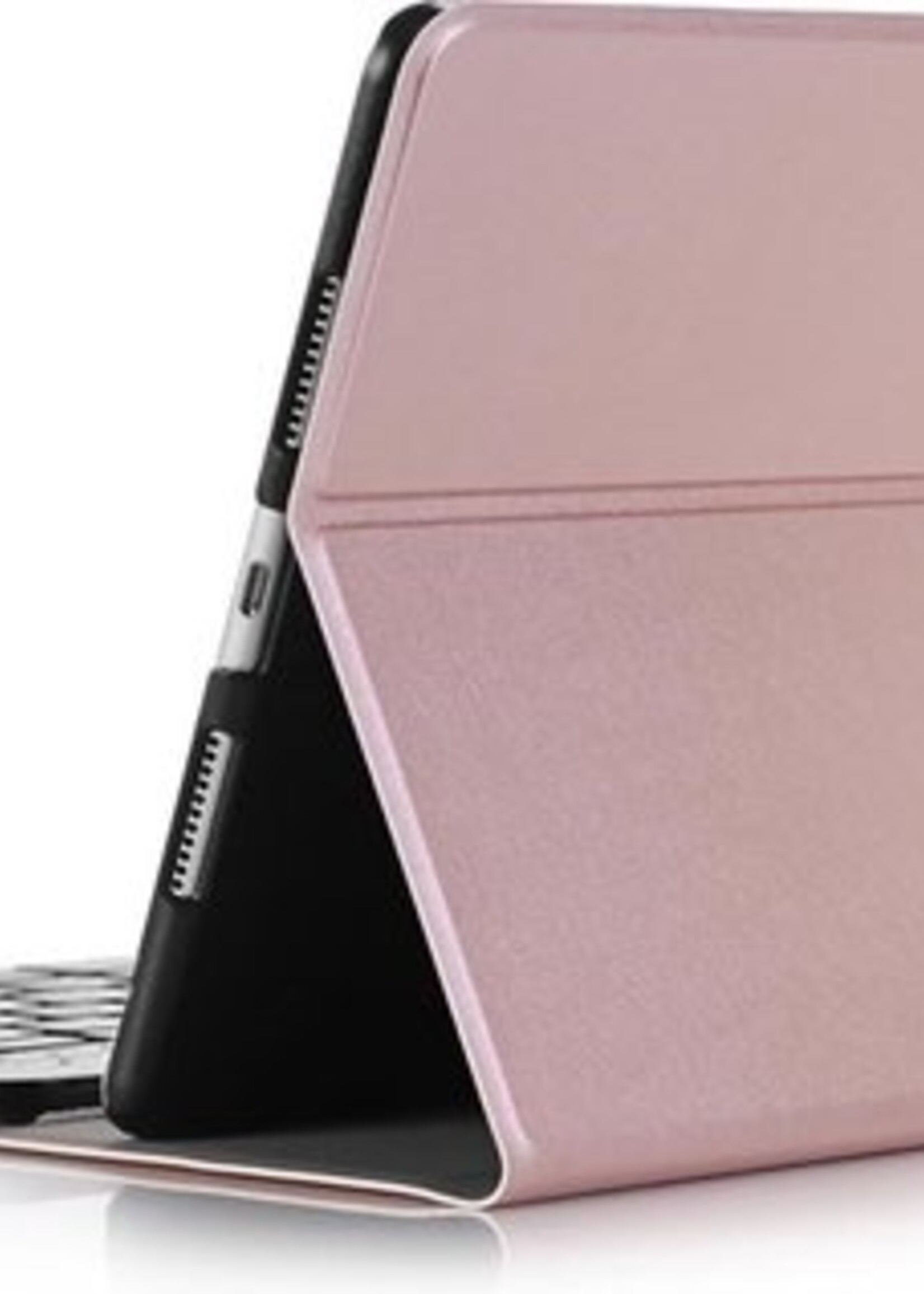 BTH Hoes Geschikt voor iPad 10.2 2019 Hoes Toetsenbord Hoesje Keyboard Case Cover - Hoesje Geschikt voor iPad 7 Hoes Toetsenbord Case - Rosé goud