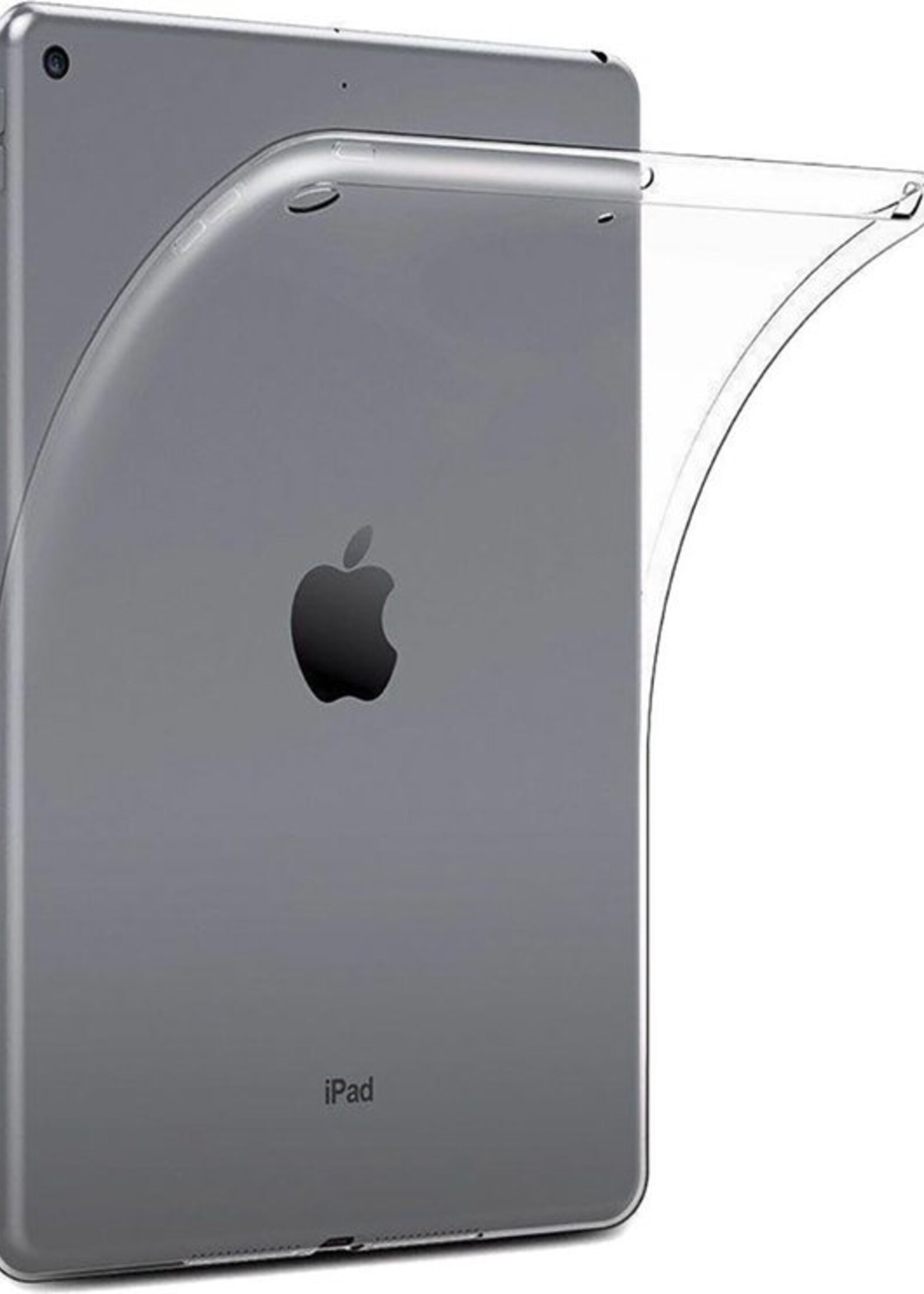 BTH Hoes Geschikt voor iPad Air 1 Hoesje Siliconen Case Hoes Back Cover Met Screenprotector - Transparant