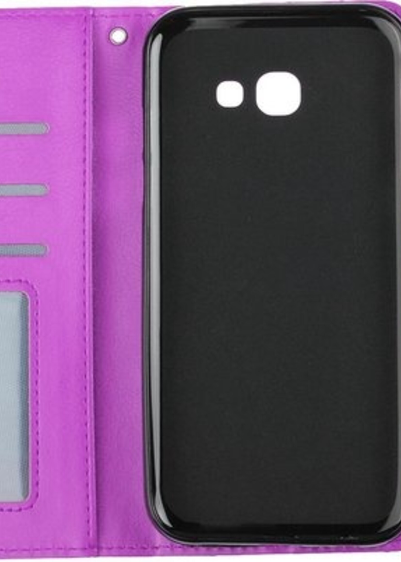 BTH Hoesje Geschikt voor Samsung Galaxy A5 2017 Hoesje Book Case Hoes Portemonnee Cover Walletcase - Hoes Geschikt voor Samsung A5 2017 Hoes Bookcase Hoesje - Paars