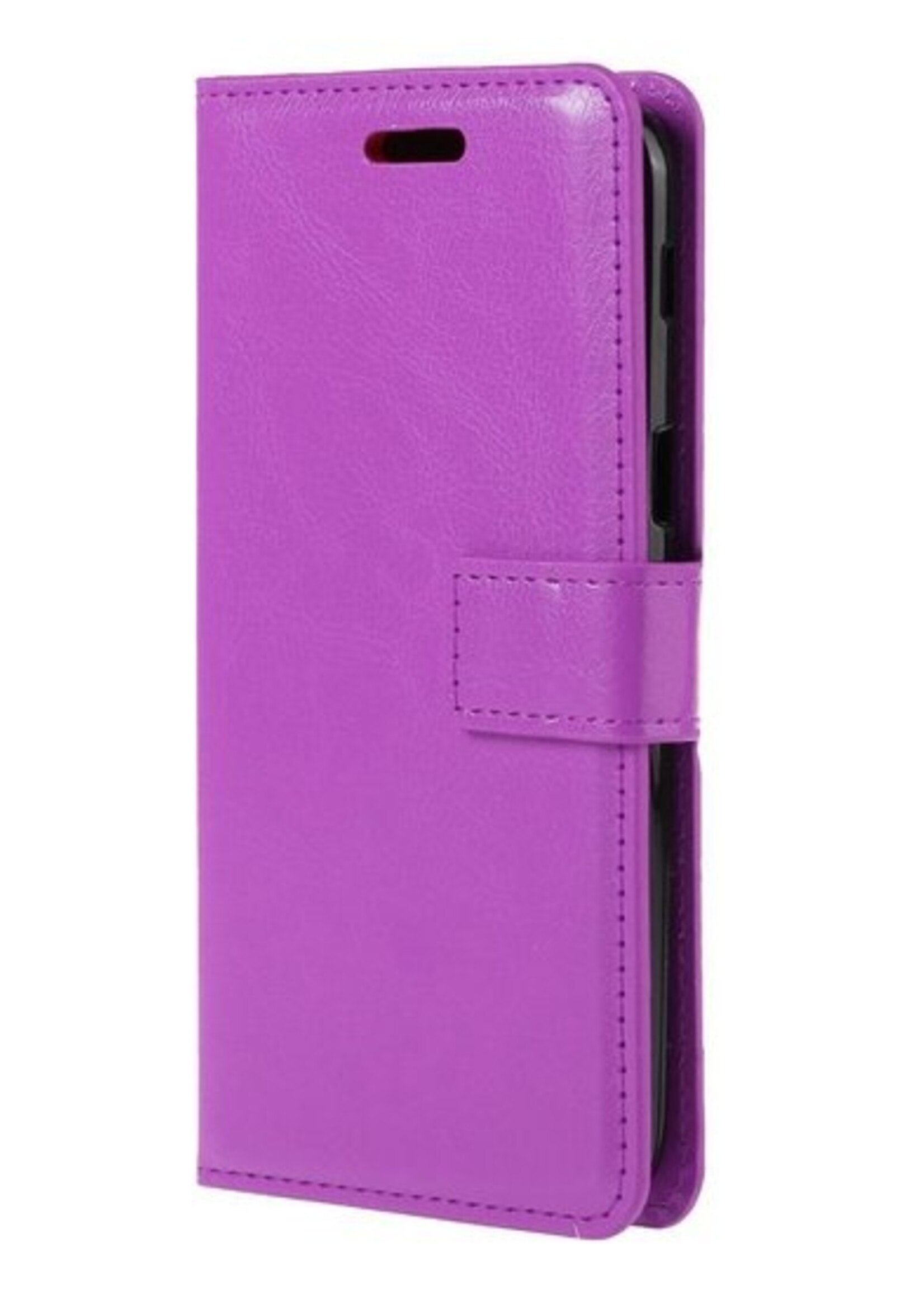 BTH Hoesje Geschikt voor Samsung Galaxy A5 2017 Hoesje Book Case Hoes Portemonnee Cover Walletcase - Hoes Geschikt voor Samsung A5 2017 Hoes Bookcase Hoesje - Paars