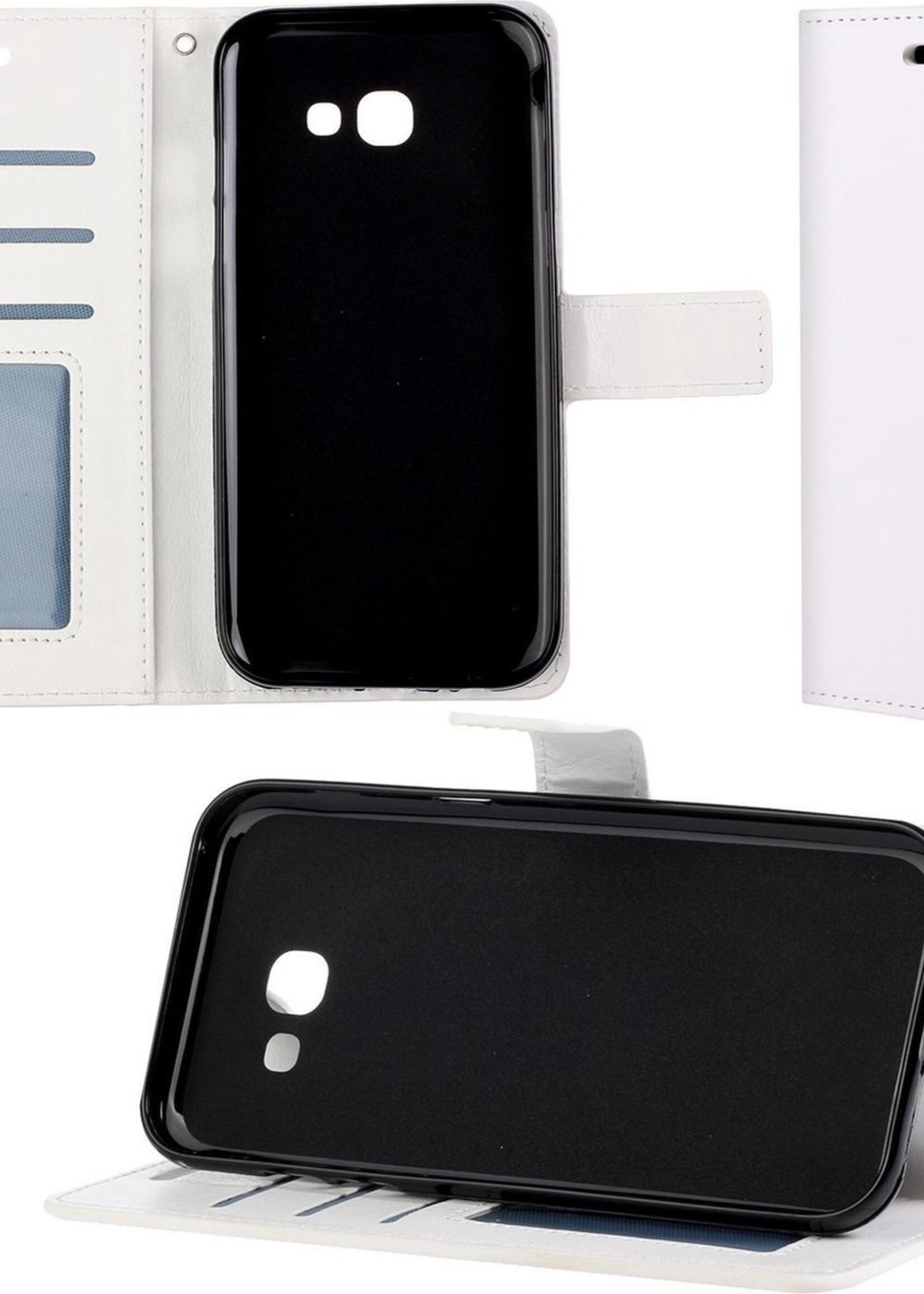 BTH Hoesje Geschikt voor Samsung Galaxy A5 2017 Hoesje Book Case Hoes Portemonnee Cover Walletcase - Hoes Geschikt voor Samsung A5 2017 Hoes Bookcase Hoesje - Wit