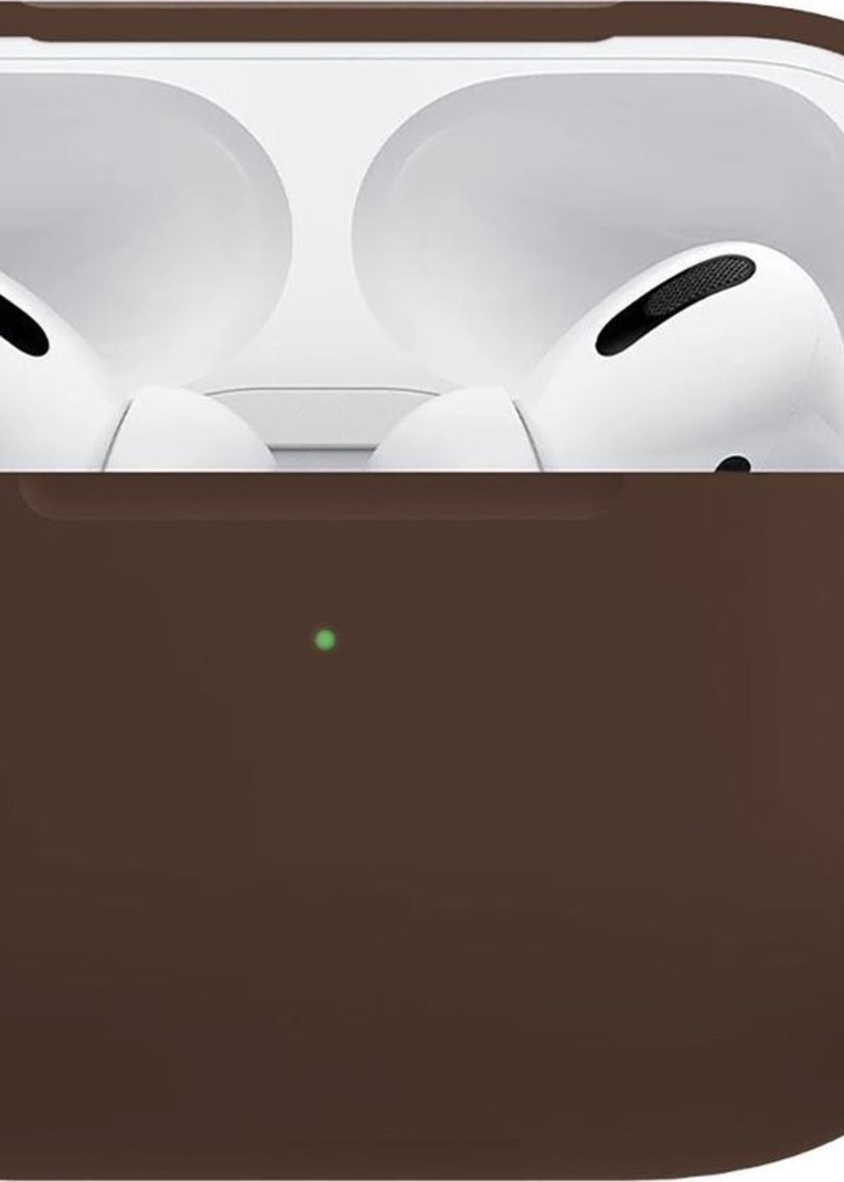 BTH Case Geschikt voor Airpods Pro Hoesje Hoes Siliconen Met Clip Cover - Hoesje Geschikt voor Apple Airpods Pro Siliconen Met Clip - Bruin