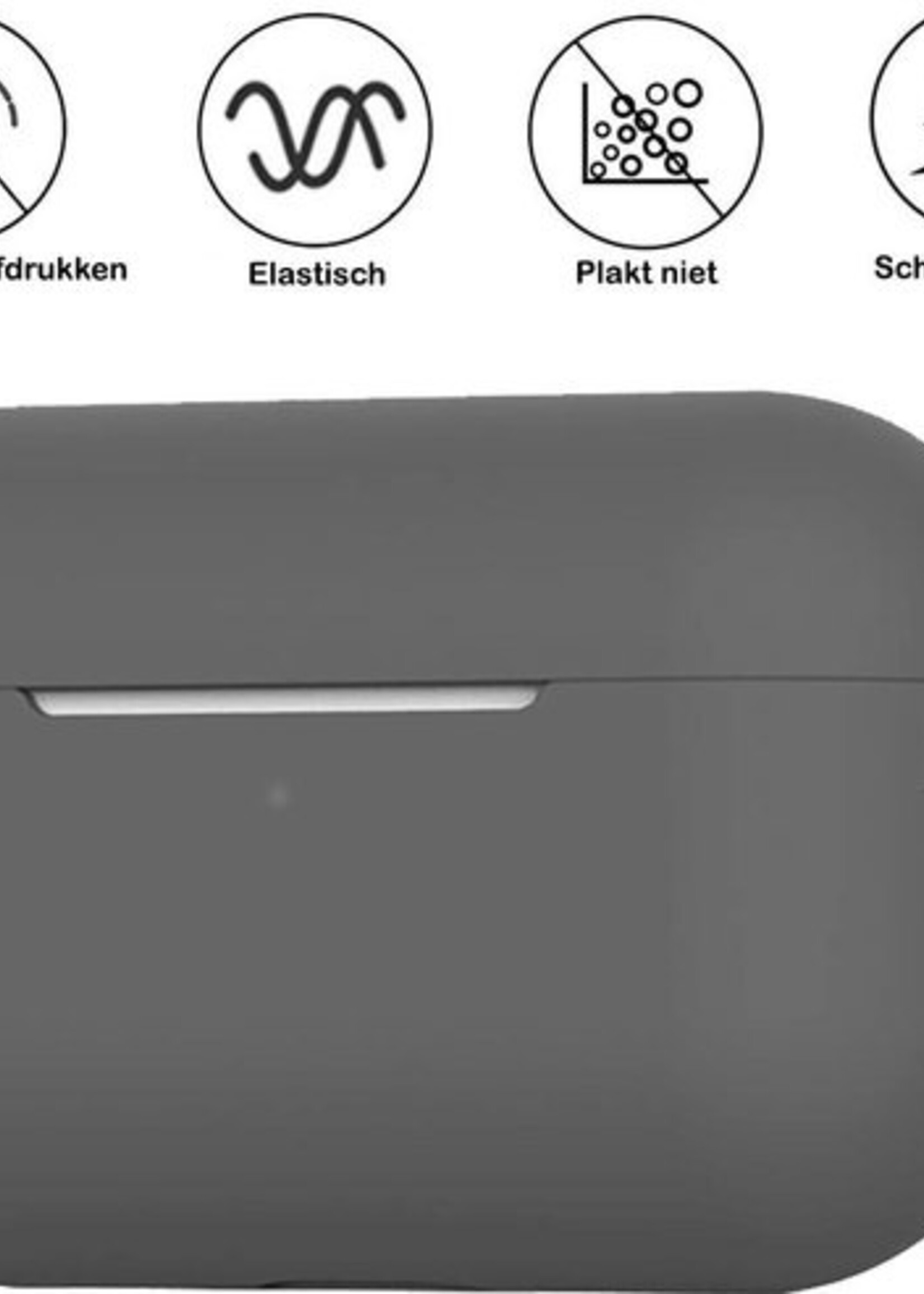 BTH Case Geschikt voor Airpods Pro Hoesje Hoes Siliconen Met Clip Cover - Hoesje Geschikt voor Apple Airpods Pro Siliconen Met Clip - Grijs