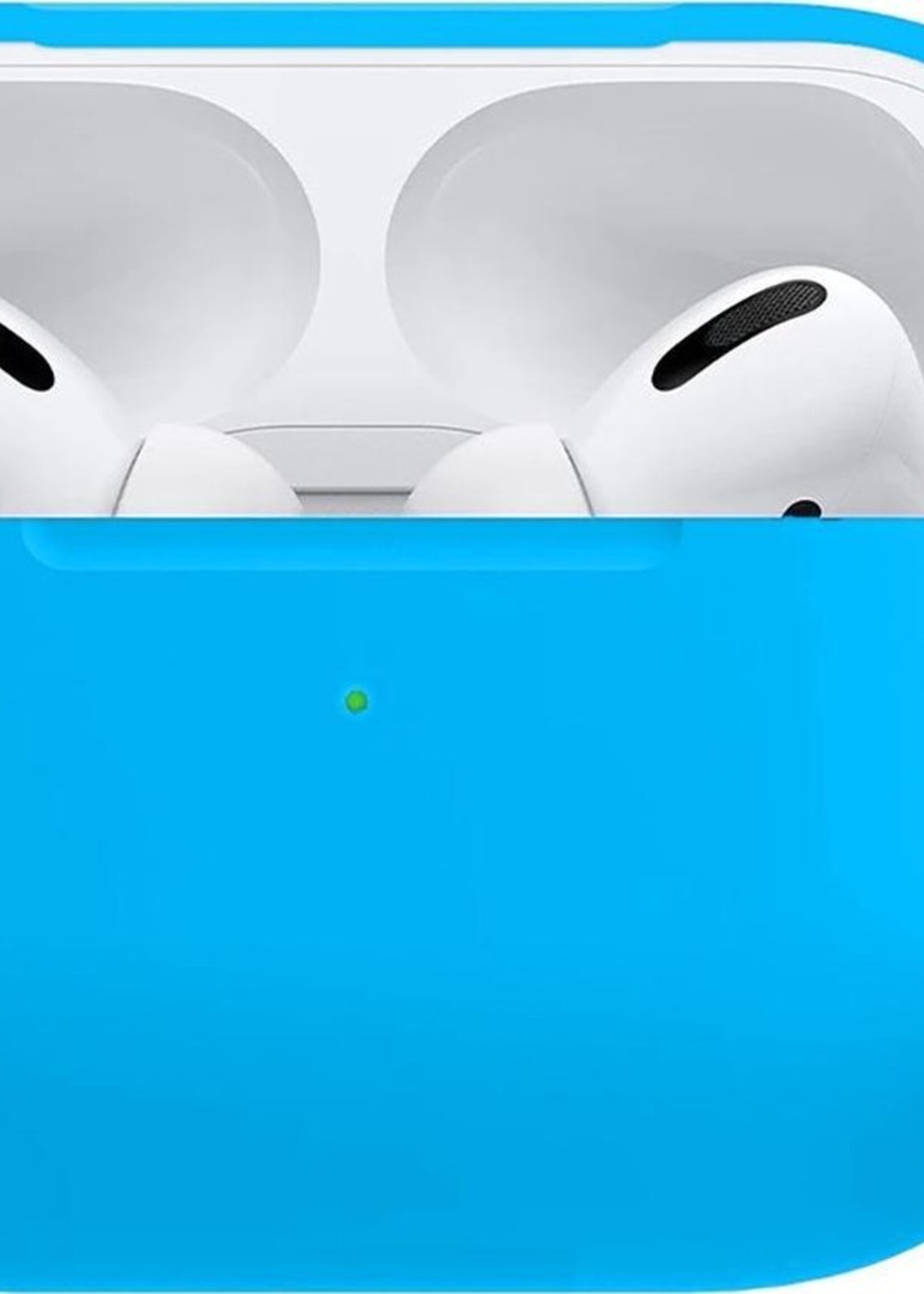 BTH Case Geschikt voor Airpods Pro Hoesje Hoes Siliconen Met Clip Cover - Hoesje Geschikt voor Apple Airpods Pro Siliconen Met Clip - Blauw