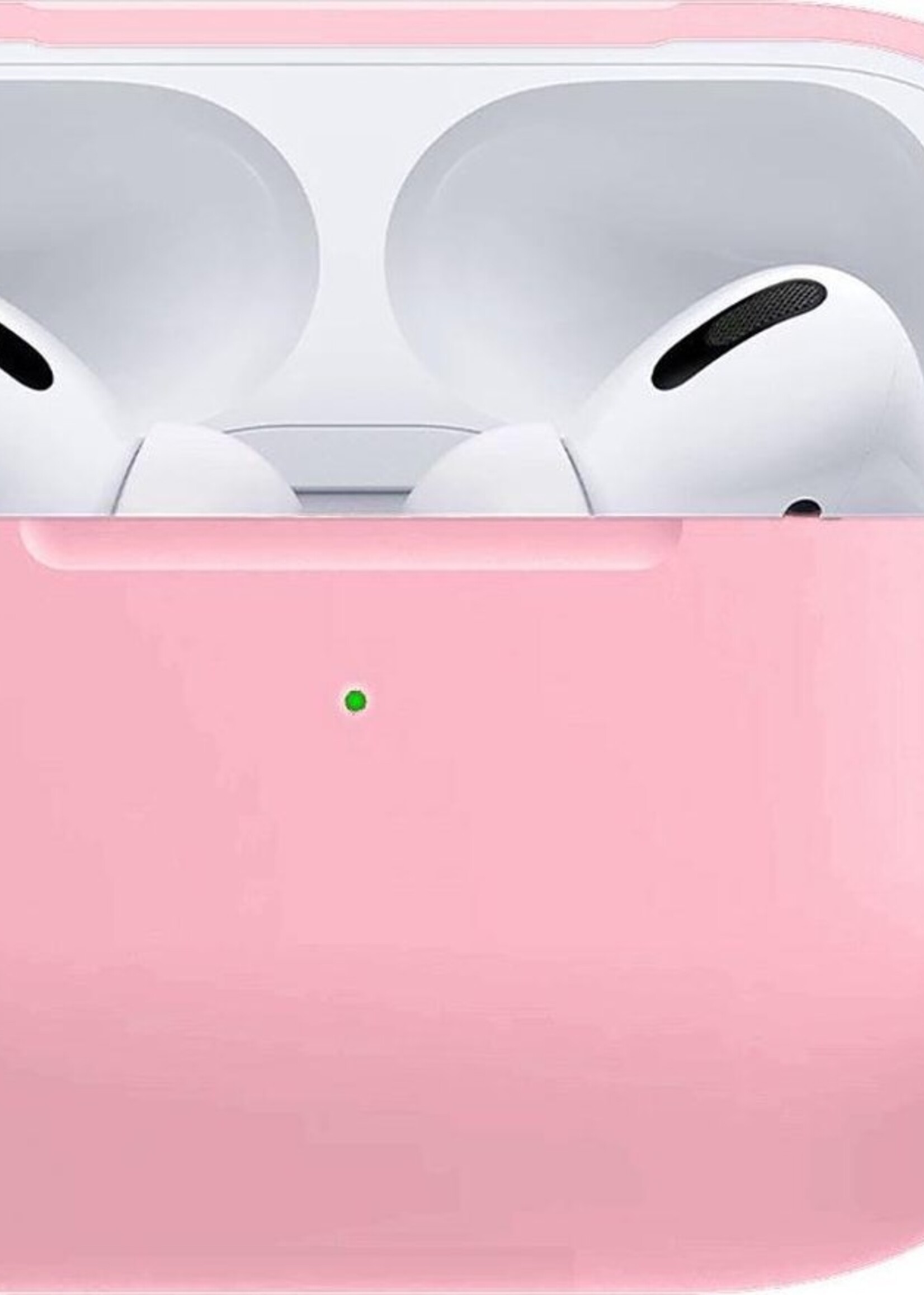 BTH Case Geschikt voor Airpods Pro Hoesje Hoes Siliconen Met Clip Cover - Hoesje Geschikt voor Apple Airpods Pro Siliconen Met Clip - Roze
