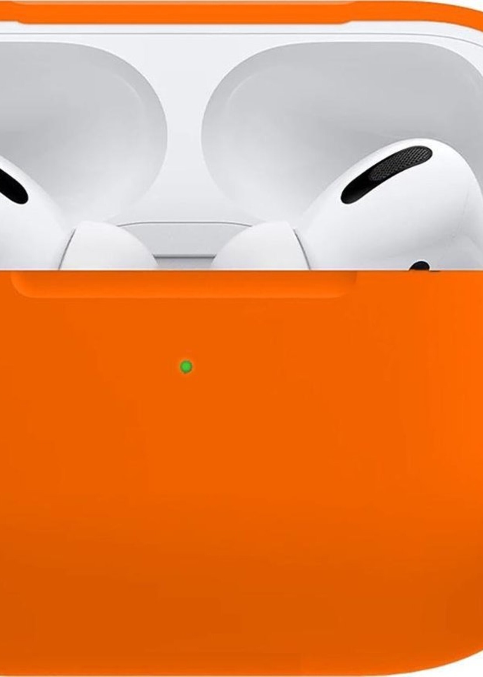 BTH Case Geschikt voor Airpods Pro Hoesje Hoes Siliconen Met Clip Cover - Hoesje Geschikt voor Apple Airpods Pro Siliconen Met Clip - Oranje