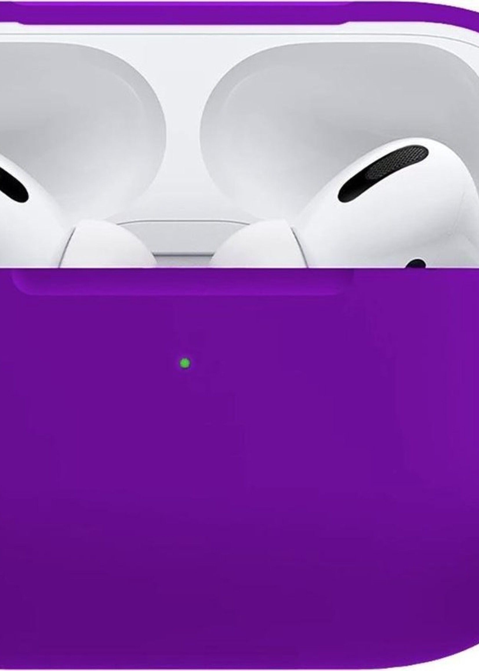 BTH Case Geschikt voor Airpods Pro Hoesje Hoes Siliconen Met Clip Cover - Hoesje Geschikt voor Apple Airpods Pro Siliconen Met Clip - Paars