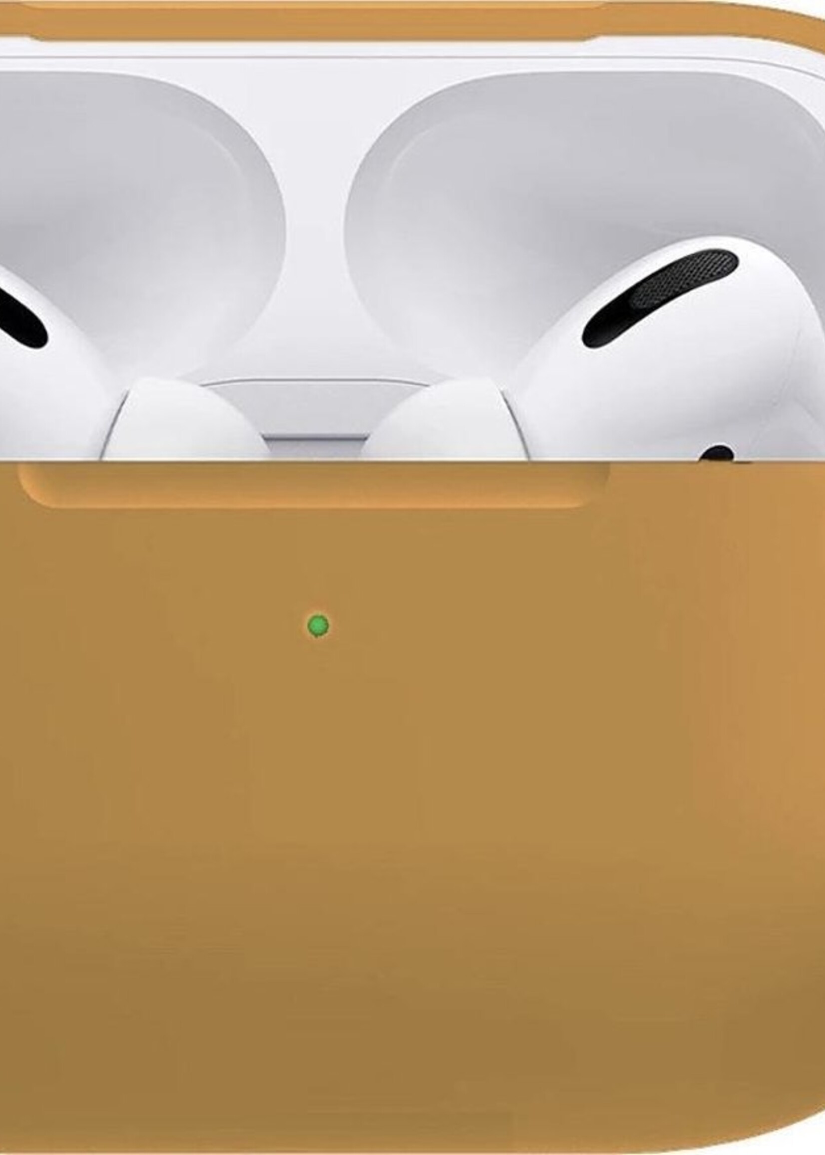 BTH Case Geschikt voor Airpods Pro Hoesje Hoes Siliconen Met Clip Cover - Hoesje Geschikt voor Apple Airpods Pro Siliconen Met Clip - Cognac