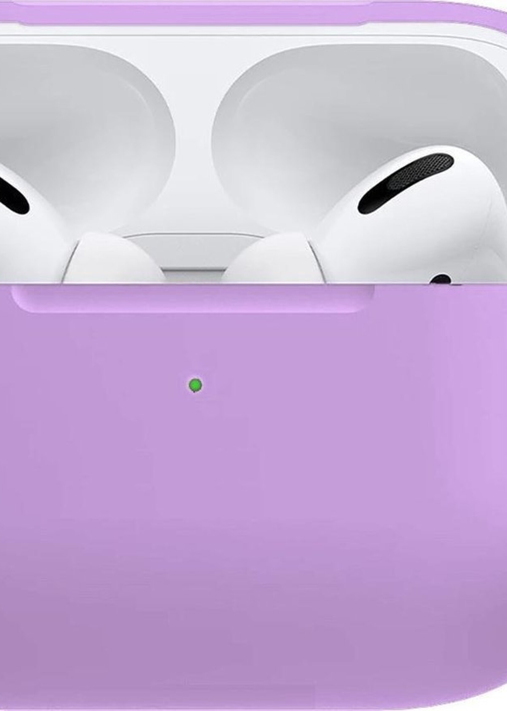 BTH Case Geschikt voor Airpods Pro Hoesje Hoes Siliconen Met Clip Cover - Hoesje Geschikt voor Apple Airpods Pro Siliconen Met Clip - Lila