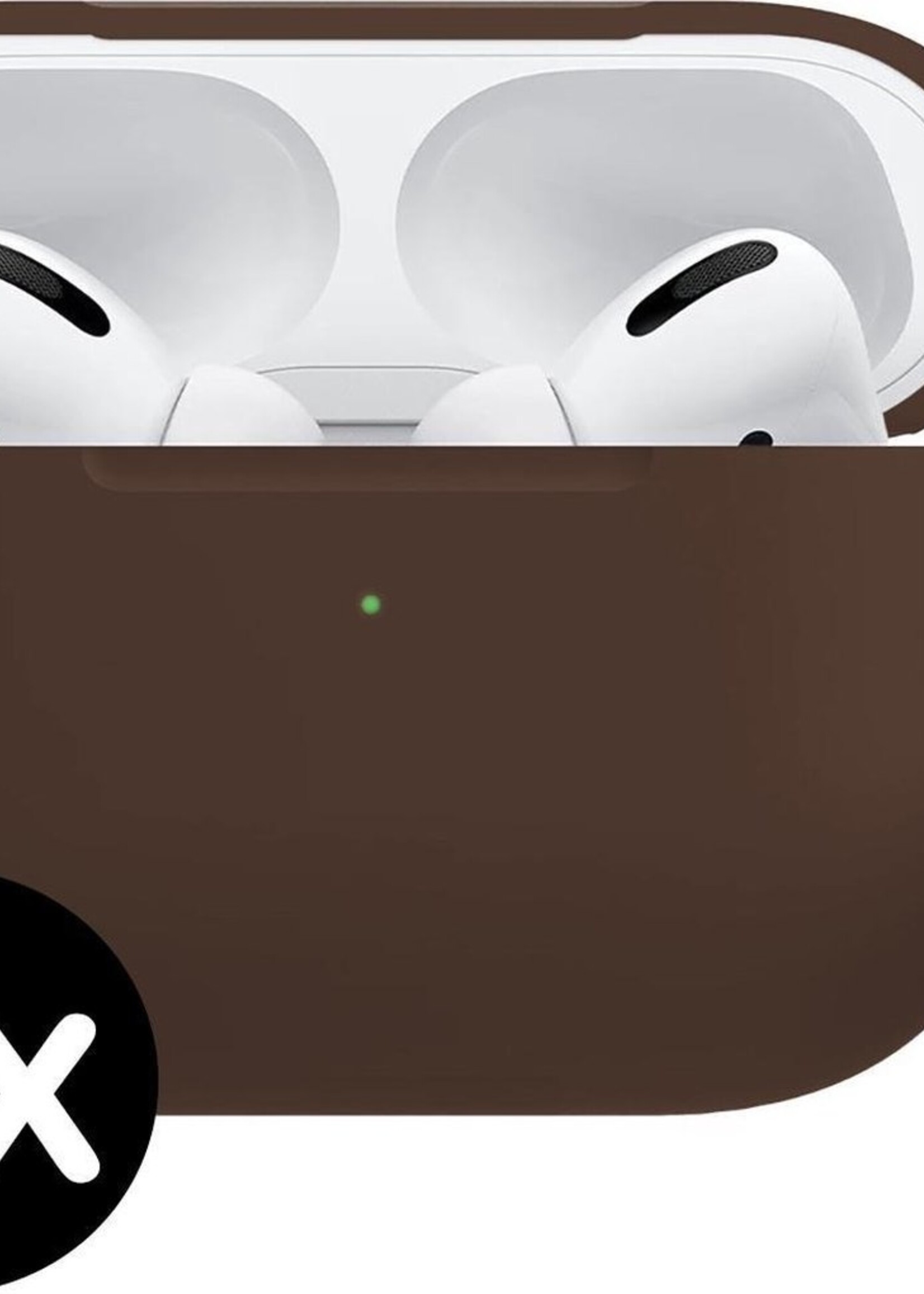 BTH Case Geschikt voor Airpods Pro Hoesje Hoes Siliconen Met Clip Cover - Hoesje Geschikt voor Apple Airpods Pro Siliconen Met Clip - Bruin - 2 PACK