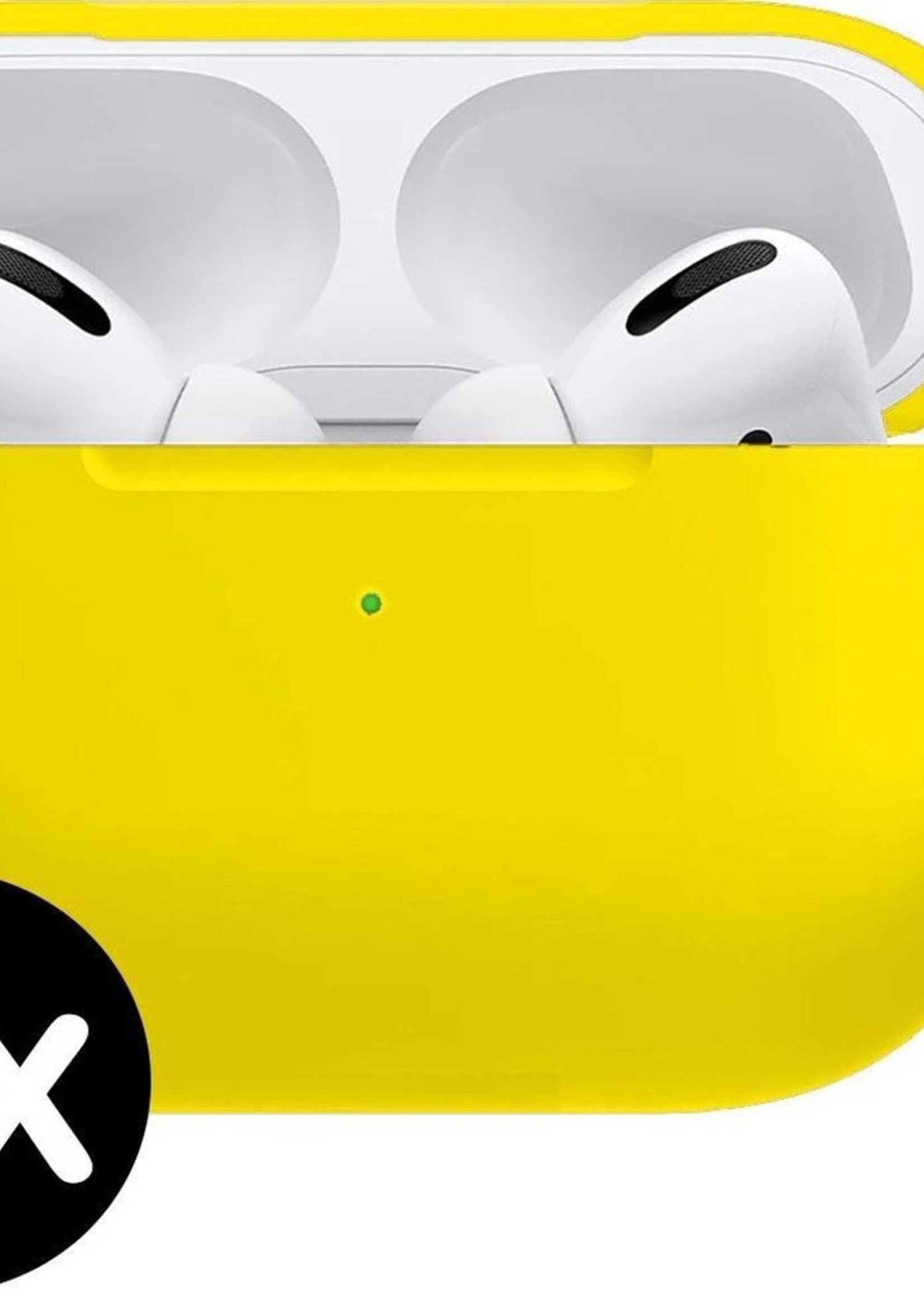 BTH Case Geschikt voor Airpods Pro Hoesje Hoes Siliconen Met Clip Cover - Hoesje Geschikt voor Apple Airpods Pro Siliconen Met Clip - Geel - 2 PACK