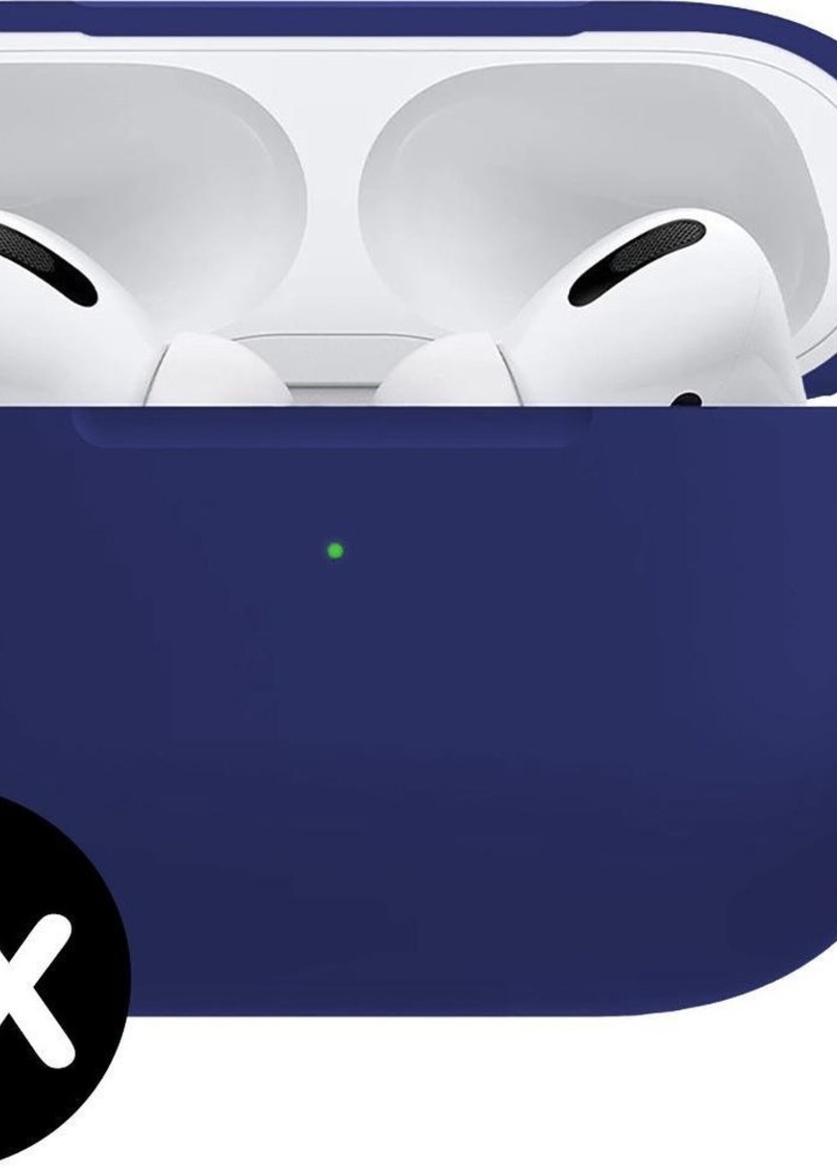 BTH Case Geschikt voor Airpods Pro Hoesje Hoes Siliconen Met Clip Cover - Hoesje Geschikt voor Apple Airpods Pro Siliconen Met Clip - Midnight Blue - 2 PACK