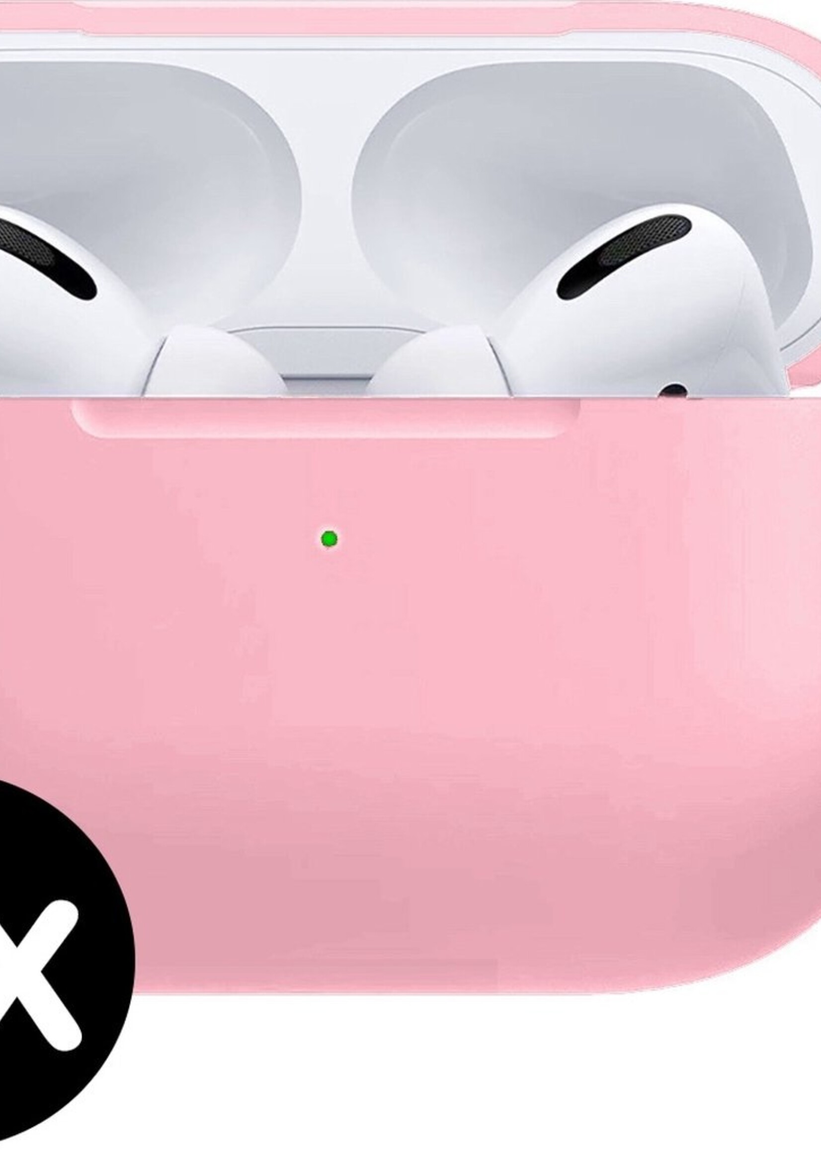 BTH Case Geschikt voor Airpods Pro Hoesje Hoes Siliconen Met Clip Cover - Hoesje Geschikt voor Apple Airpods Pro Siliconen Met Clip - Lichtroze - 2 PACK