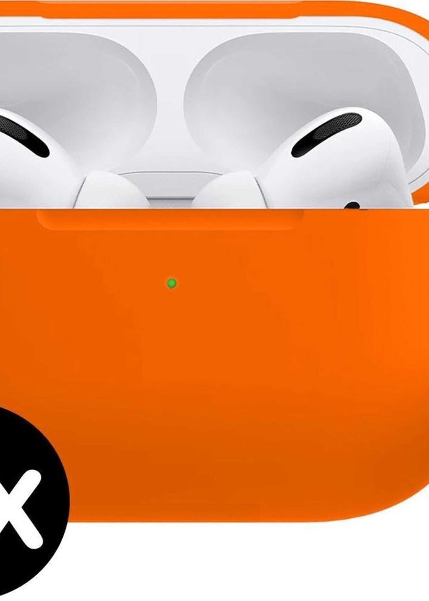 BTH Case Geschikt voor Airpods Pro Hoesje Hoes Siliconen Met Clip Cover - Hoesje Geschikt voor Apple Airpods Pro Siliconen Met Clip - Oranje - 2 PACK