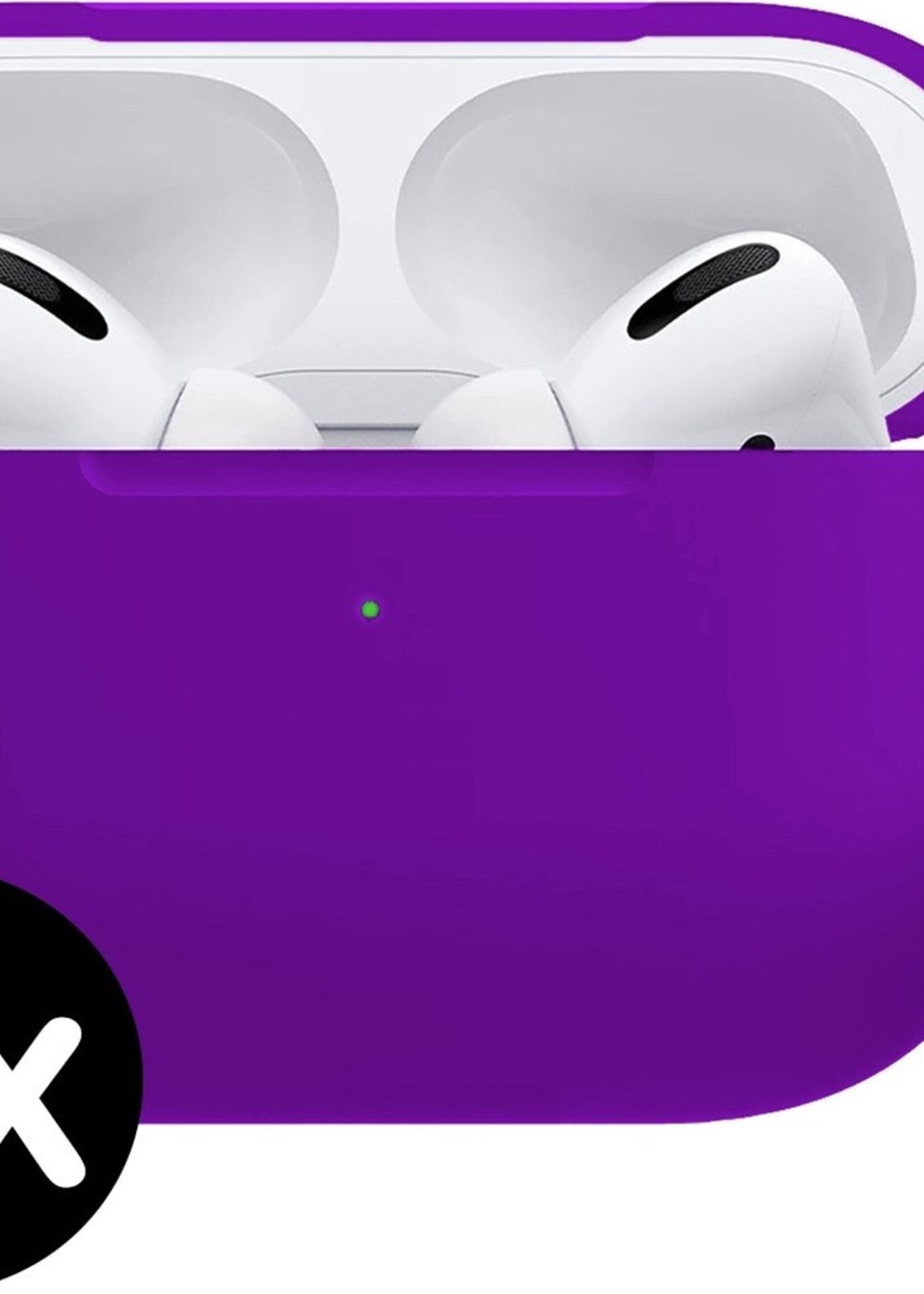 BTH Case Geschikt voor Airpods Pro Hoesje Hoes Siliconen Met Clip Cover - Hoesje Geschikt voor Apple Airpods Pro Siliconen Met Clip - Paars - 2 PACK