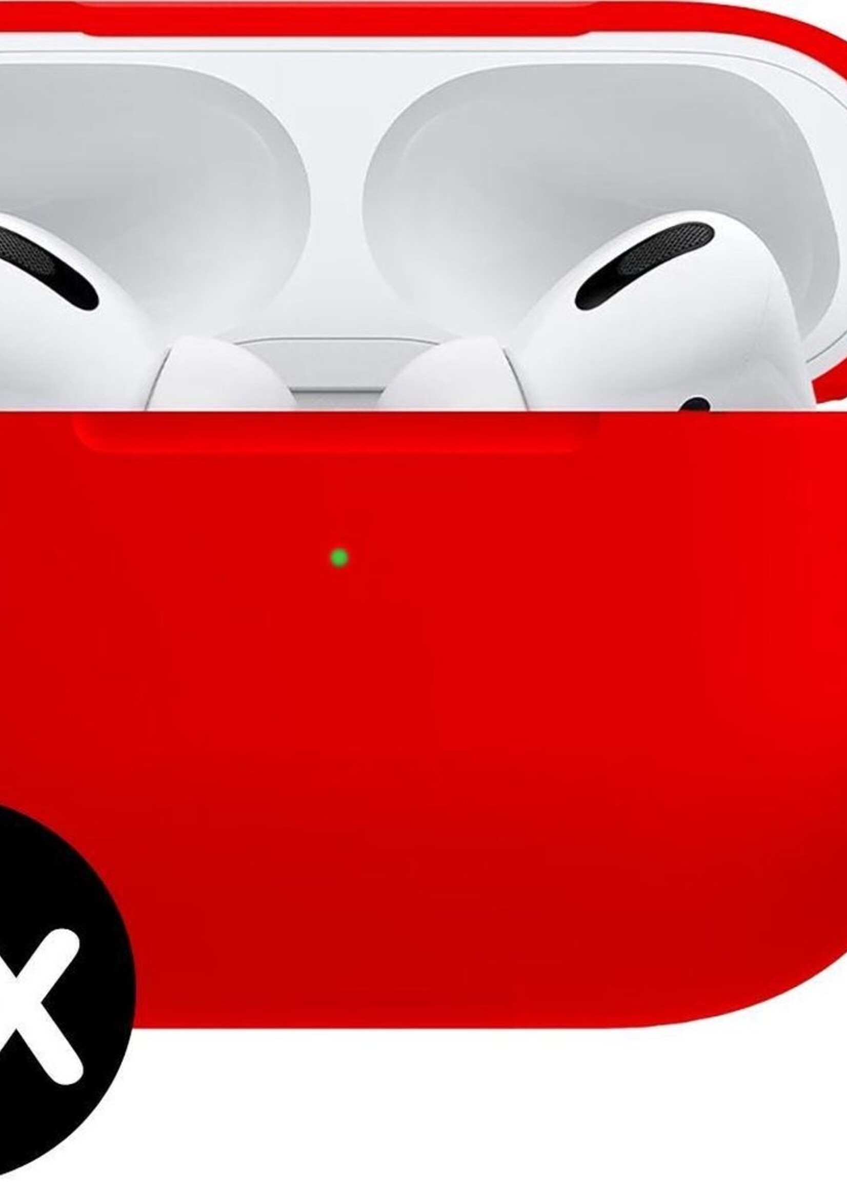 BTH Case Geschikt voor Airpods Pro Hoesje Hoes Siliconen Met Clip Cover - Hoesje Geschikt voor Apple Airpods Pro Siliconen Met Clip - Rood - 2 PACK