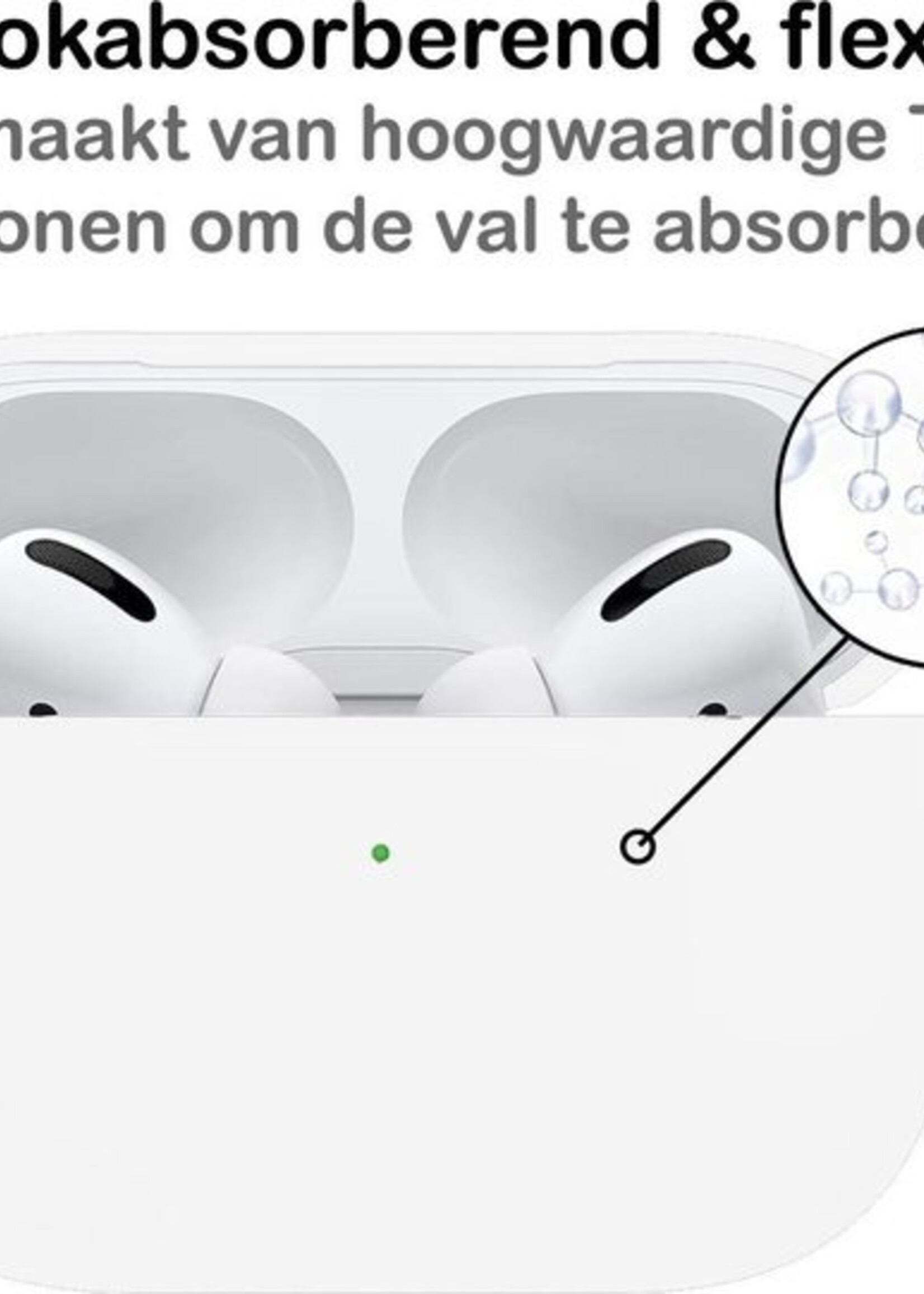 BTH Case Geschikt voor Airpods Pro Hoesje Hoes Siliconen Met Clip Cover - Hoesje Geschikt voor Apple Airpods Pro Siliconen Met Clip - Wit - 2 PACK