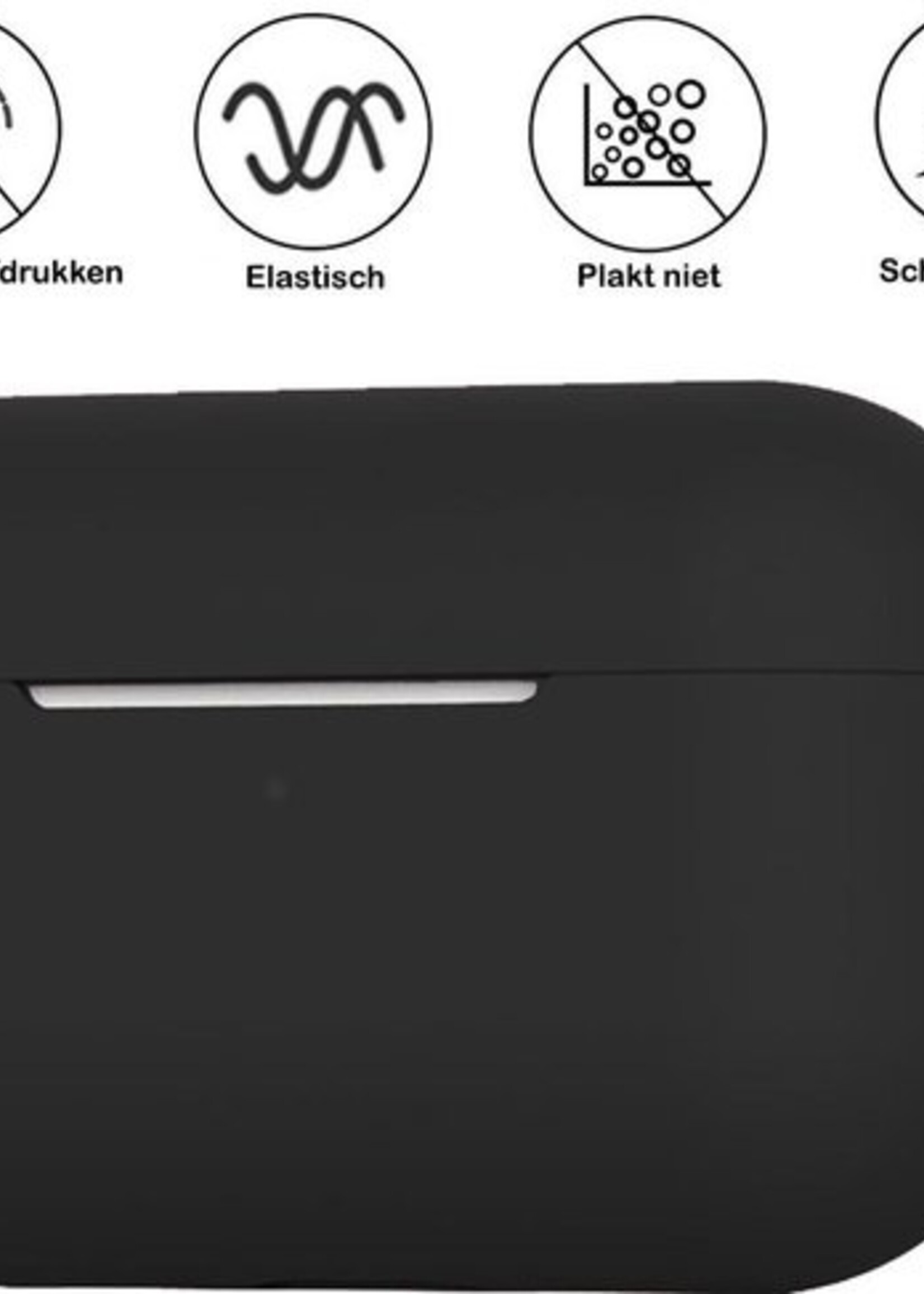 BTH Case Geschikt voor Airpods Pro Hoesje Hoes Siliconen Met Clip Cover - Hoesje Geschikt voor Apple Airpods Pro Siliconen Met Clip - Zwart - 2 PACK