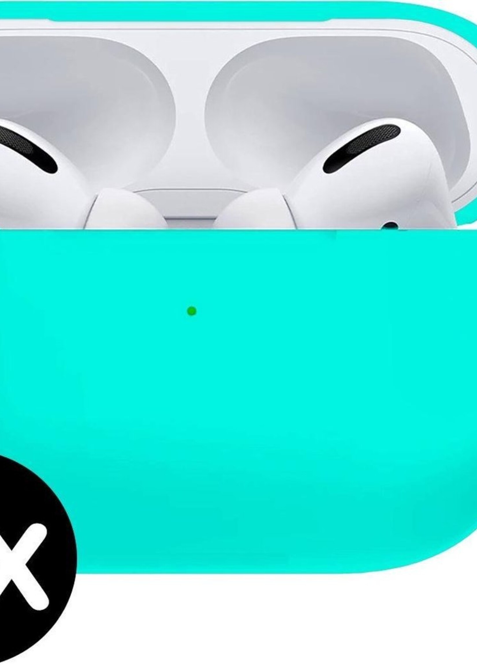 BTH Case Geschikt voor Airpods Pro Hoesje Hoes Siliconen Met Clip Cover - Hoesje Geschikt voor Apple Airpods Pro Siliconen Met Clip - Mintgroen - 2 PACK