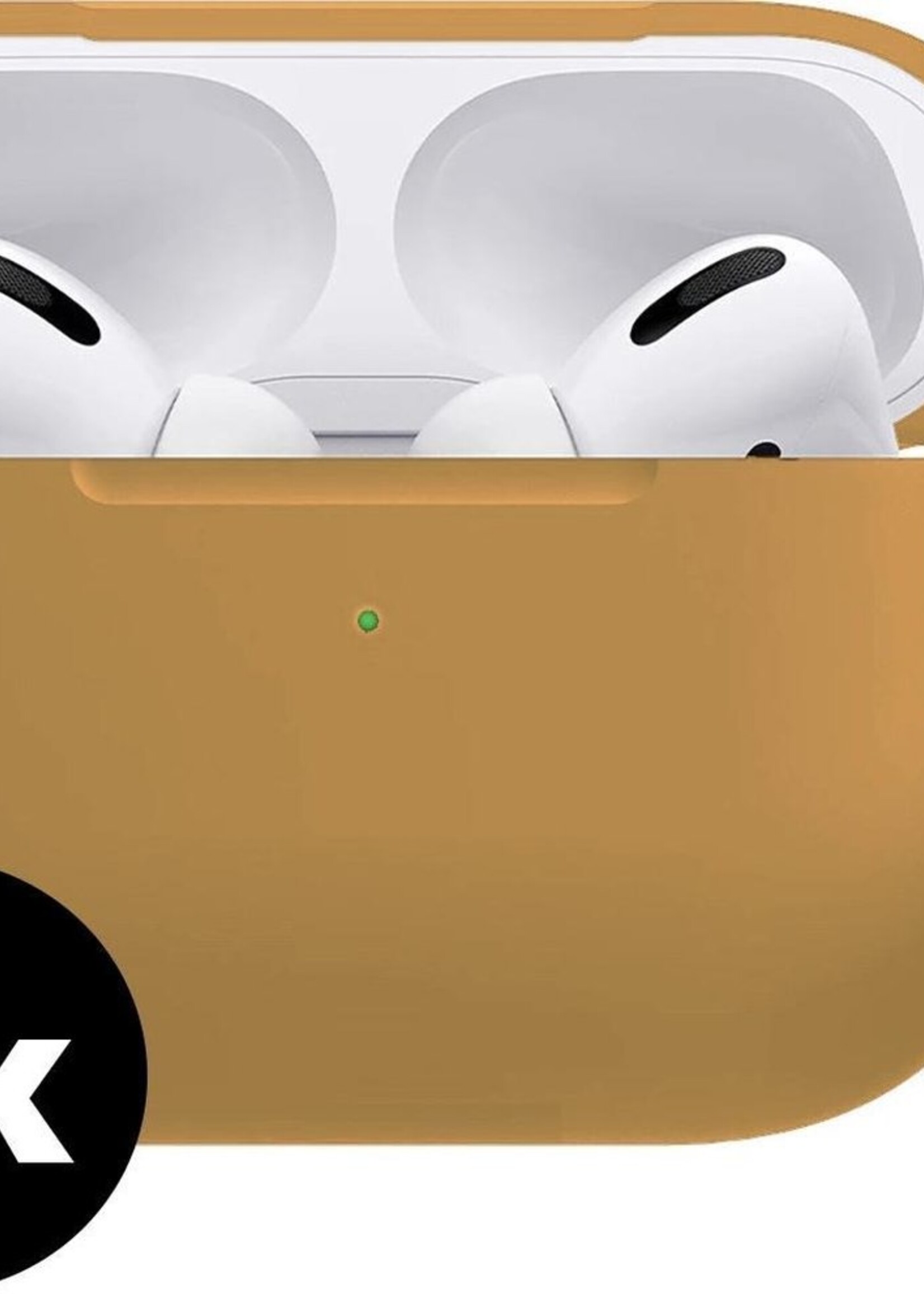 BTH Case Geschikt voor Airpods Pro Hoesje Hoes Siliconen Met Clip Cover - Hoesje Geschikt voor Apple Airpods Pro Siliconen Met Clip - Cognac - 2 PACK
