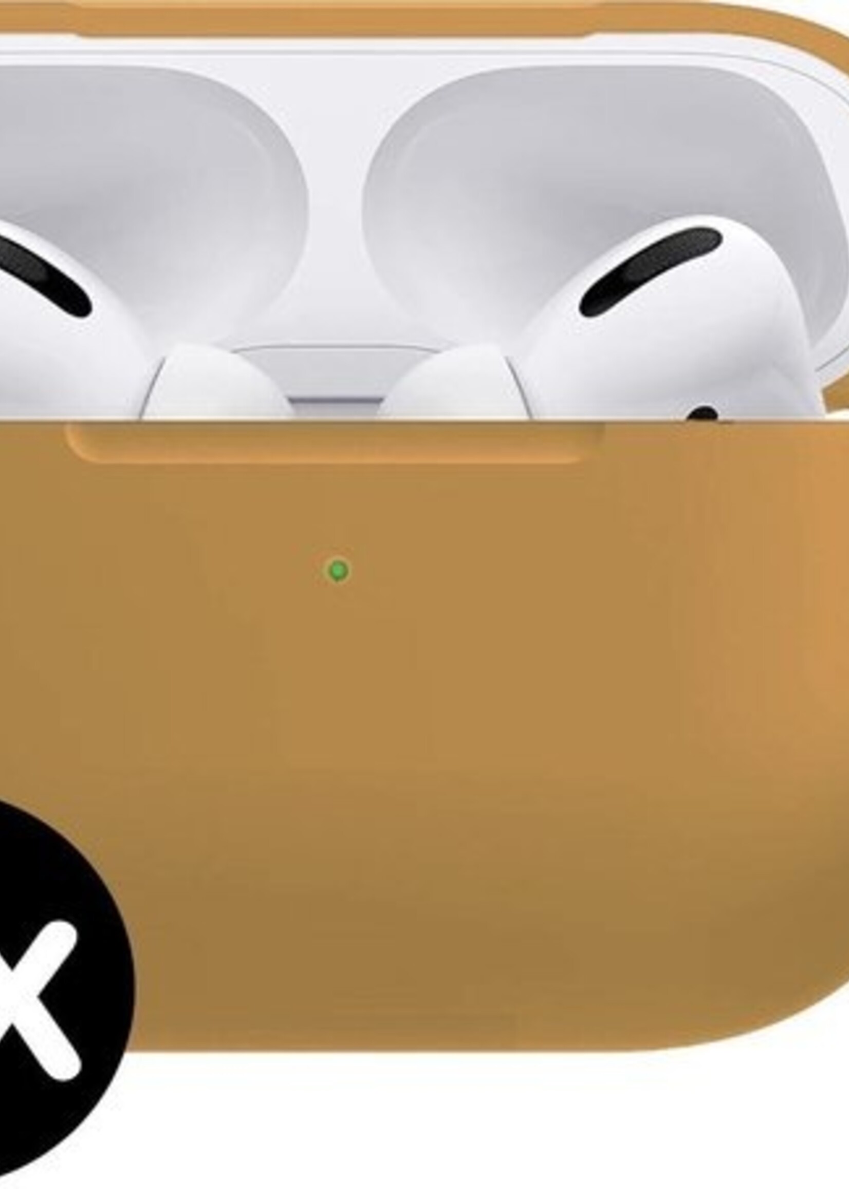 BTH Case Geschikt voor Airpods Pro Hoesje Hoes Siliconen Met Clip Cover - Hoesje Geschikt voor Apple Airpods Pro Siliconen Met Clip - Cognac - 2 PACK