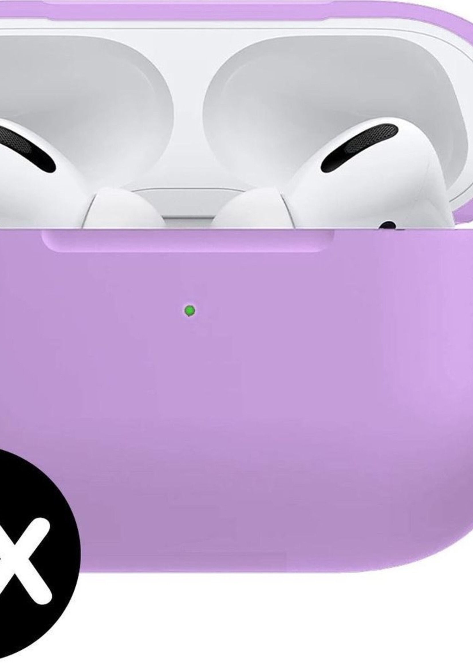 BTH Case Geschikt voor Airpods Pro Hoesje Hoes Siliconen Met Clip Cover - Hoesje Geschikt voor Apple Airpods Pro Siliconen Met Clip - Lila - 2 PACK