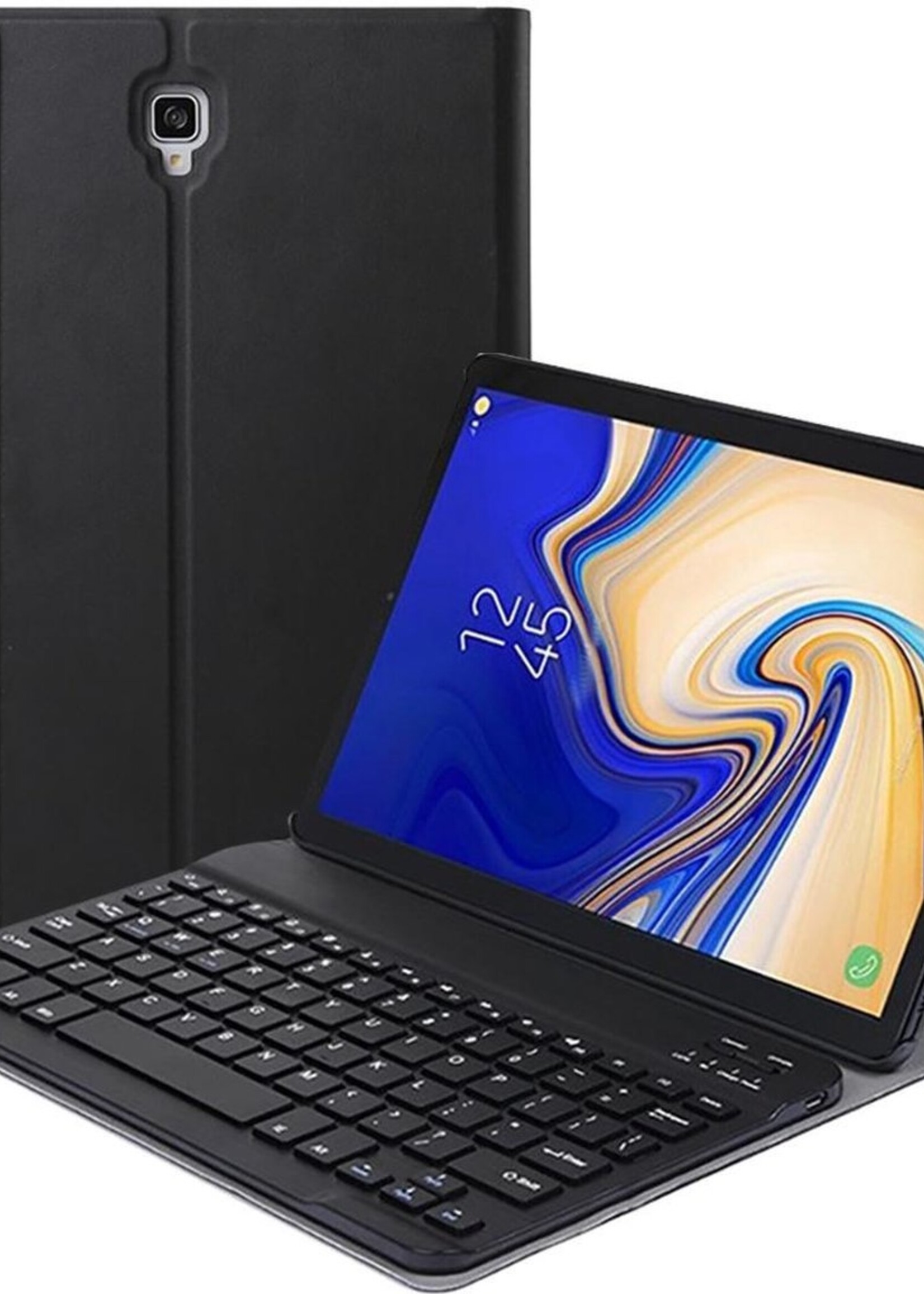 BTH Hoes Geschikt voor Samsung Galaxy Tab A 10.5 2018 Hoes Toetsenbord Hoesje Keyboard Case Cover - Hoesje Geschikt voor Samsung Tab A 10.5 (2018) Hoes Toetsenbord Case - Zwart