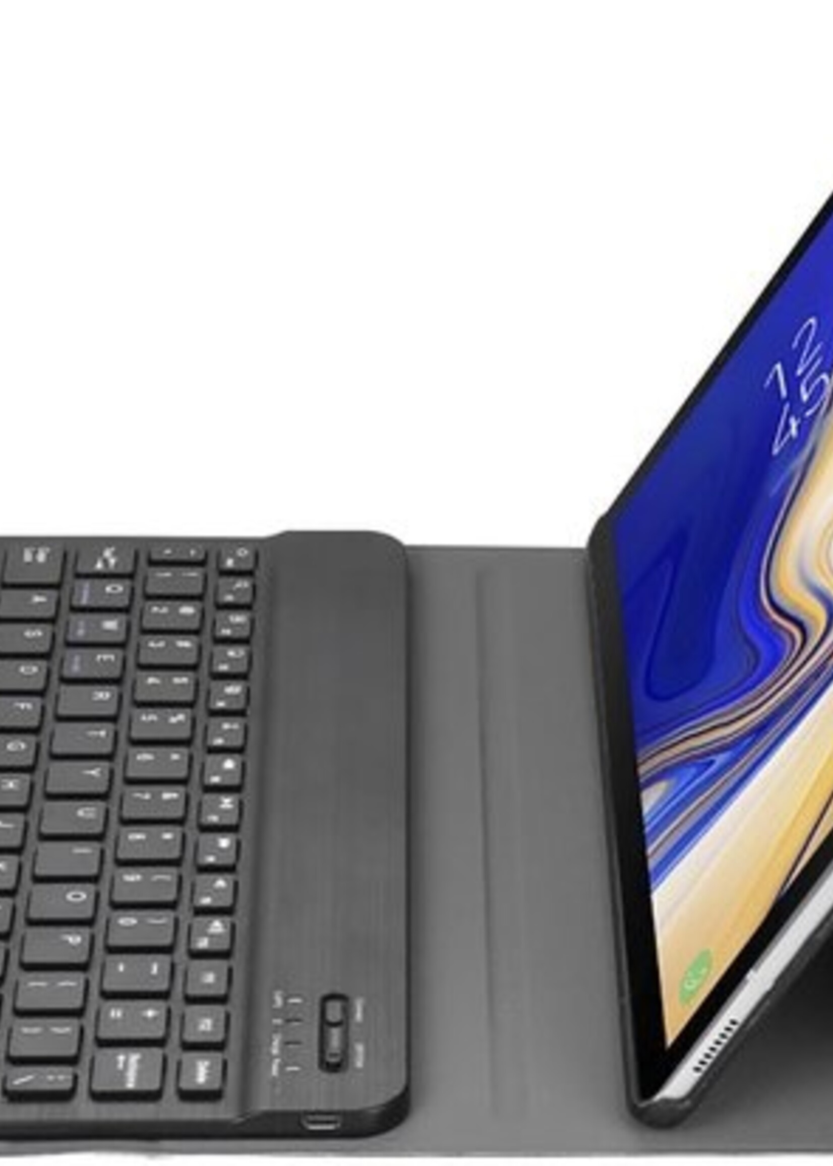 BTH Hoes Geschikt voor Samsung Galaxy Tab A 10.5 2018 Hoes Toetsenbord Hoesje Keyboard Case Cover - Hoesje Geschikt voor Samsung Tab A 10.5 (2018) Hoes Toetsenbord Case - Zwart