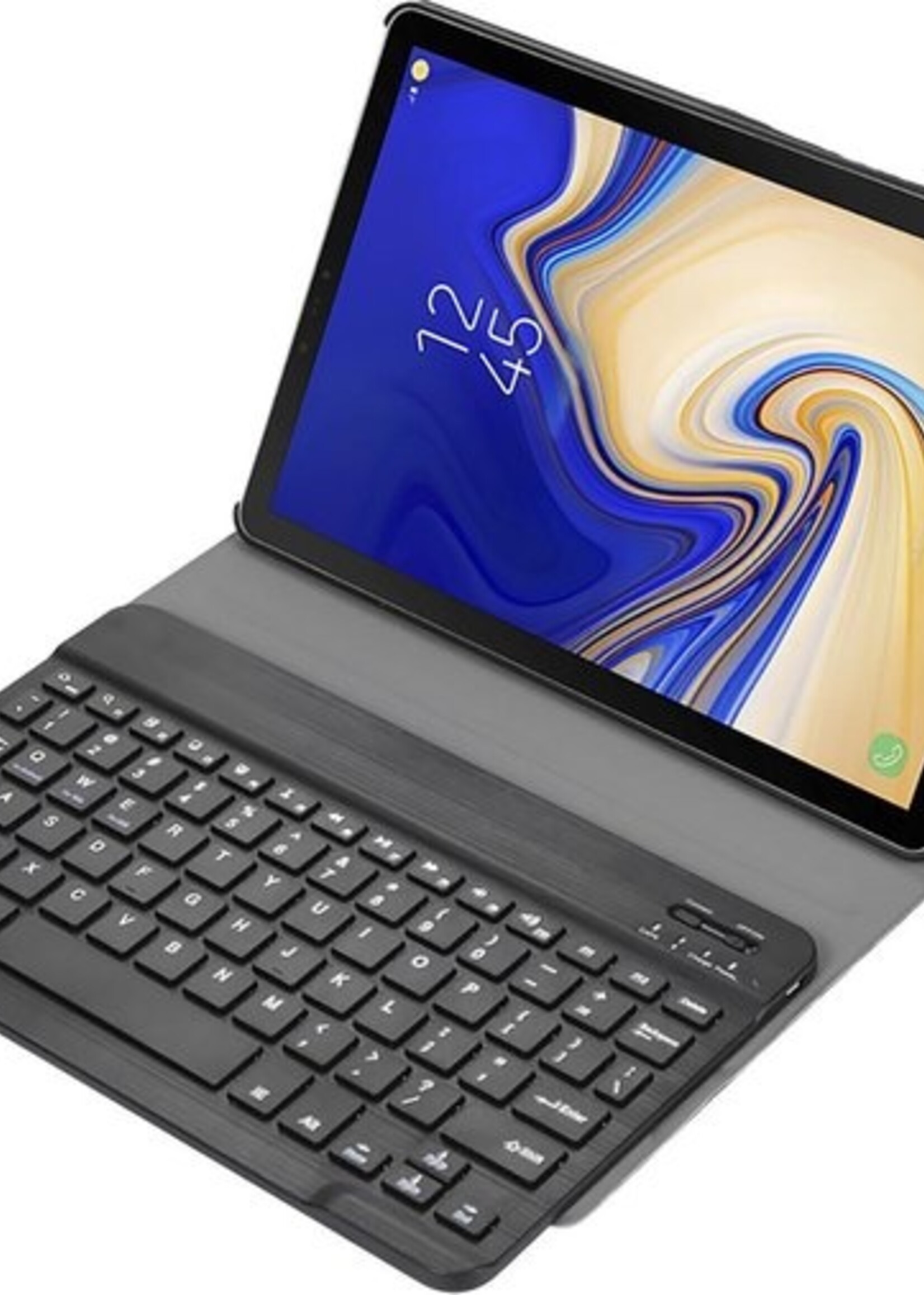 BTH Hoes Geschikt voor Samsung Galaxy Tab A 10.5 2018 Hoes Toetsenbord Hoesje Keyboard Case Cover - Hoesje Geschikt voor Samsung Tab A 10.5 (2018) Hoes Toetsenbord Case - Zwart
