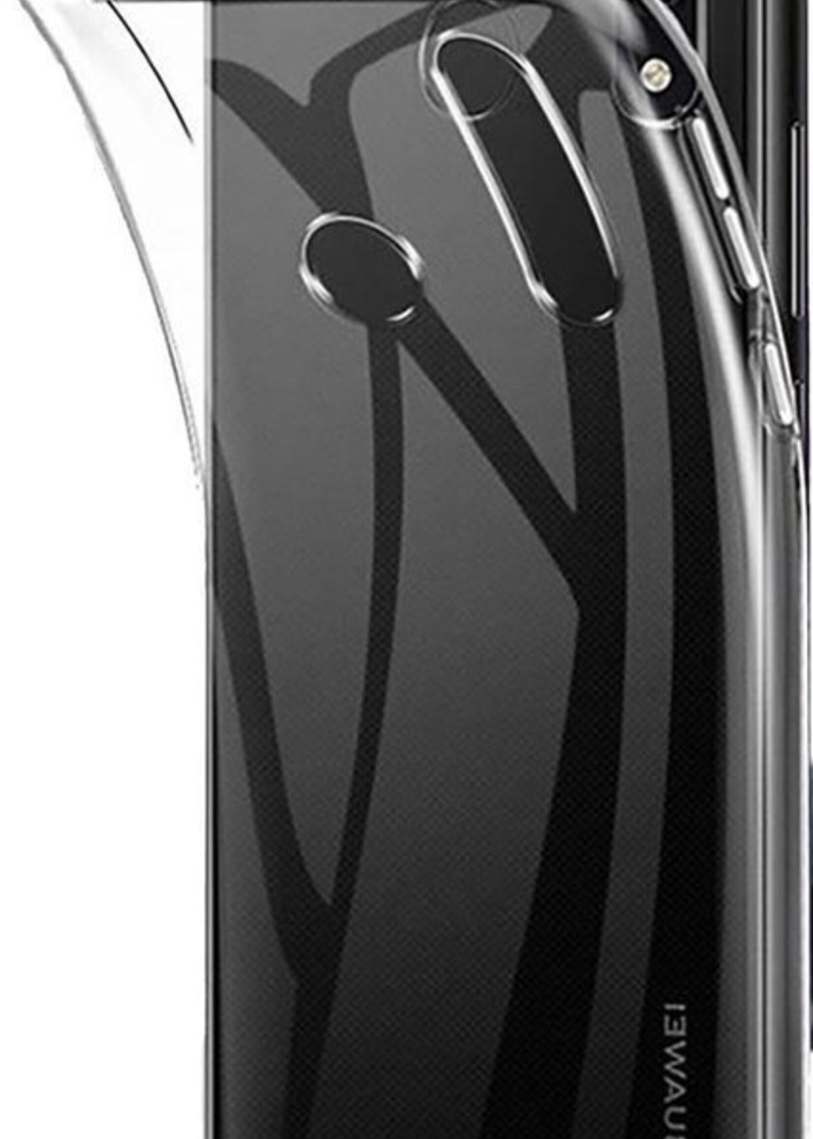 BTH Hoesje Geschikt voor Huawei P30 Lite Hoesje Siliconen Case Hoes - Hoes Geschikt voor Huawei P30 Lite Hoes Cover Case - Transparant