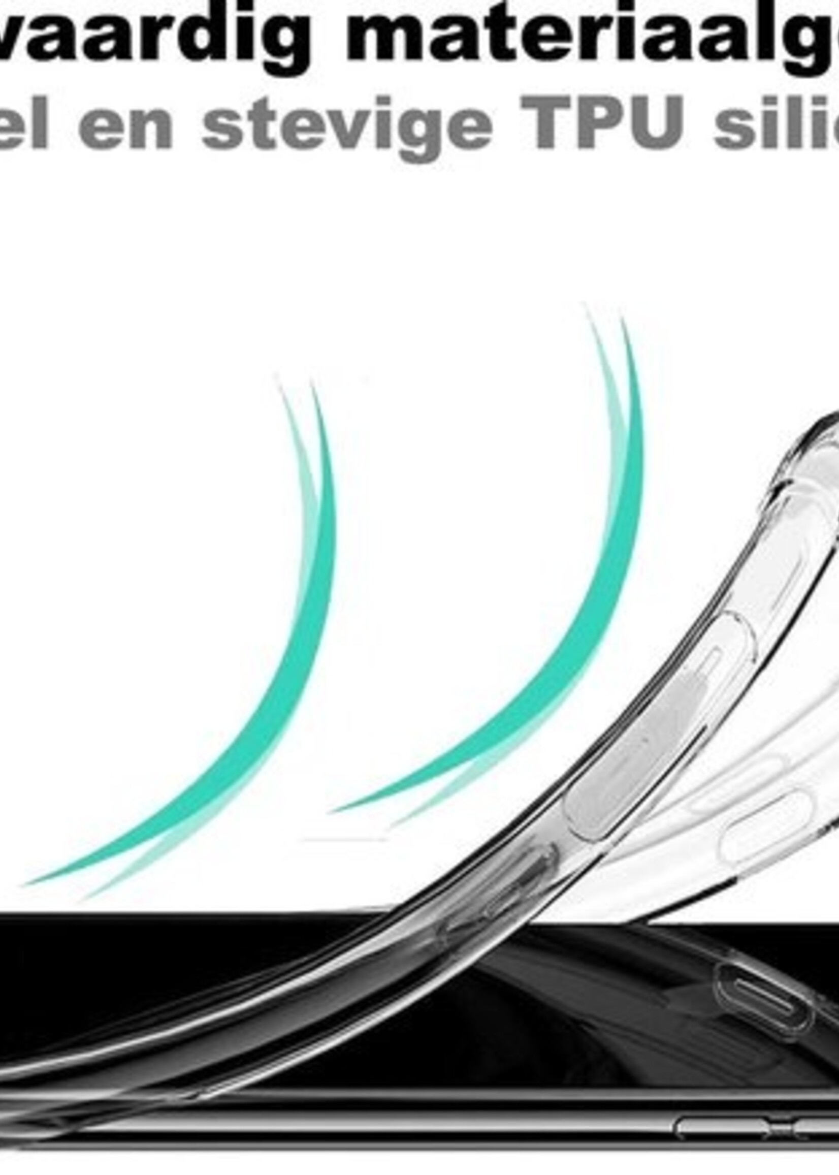 BTH Hoesje Geschikt voor Samsung A90 Hoesje Siliconen Shock Proof Case Hoes - Hoes Geschikt voor Samsung Galaxy A90 Hoes Cover Case Shockproof - Transparant - 2 PACK