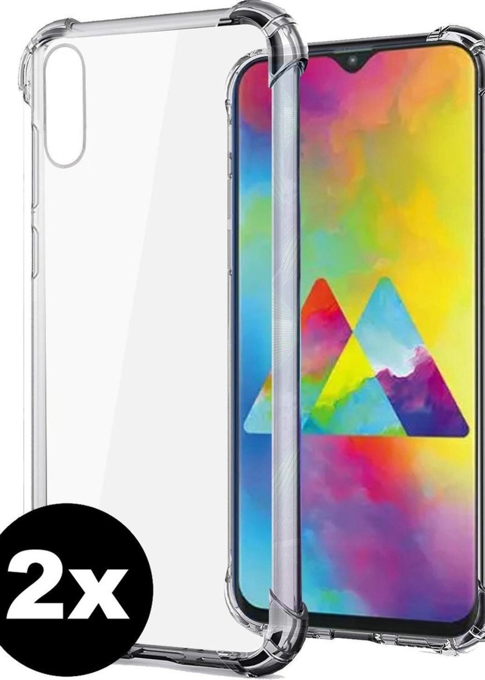 BTH Hoesje Geschikt voor Samsung A70 Hoesje Siliconen Shock Proof Case Hoes - Hoes Geschikt voor Samsung Galaxy A70 Hoes Cover Case Shockproof - Transparant - 2 PACK